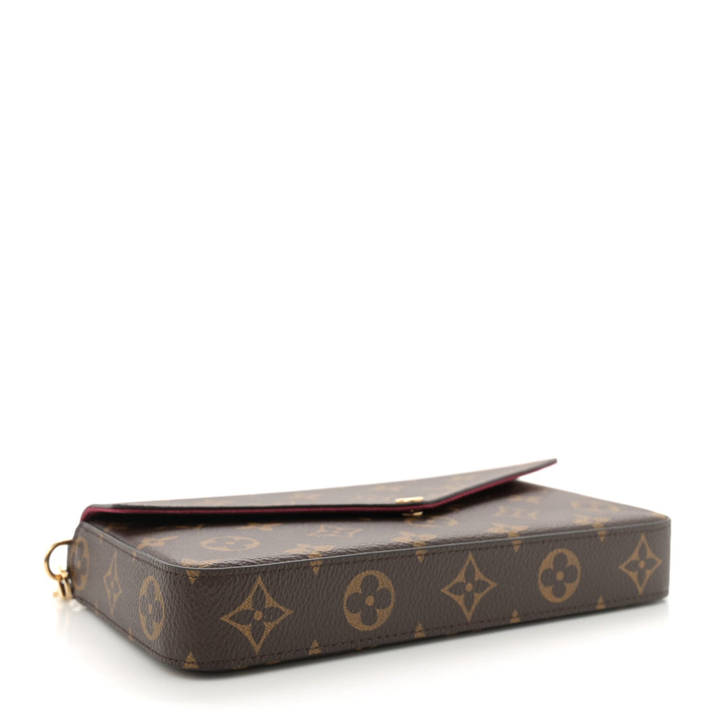 Monogram Pochette Felicie Chain Wallet Fuchsia