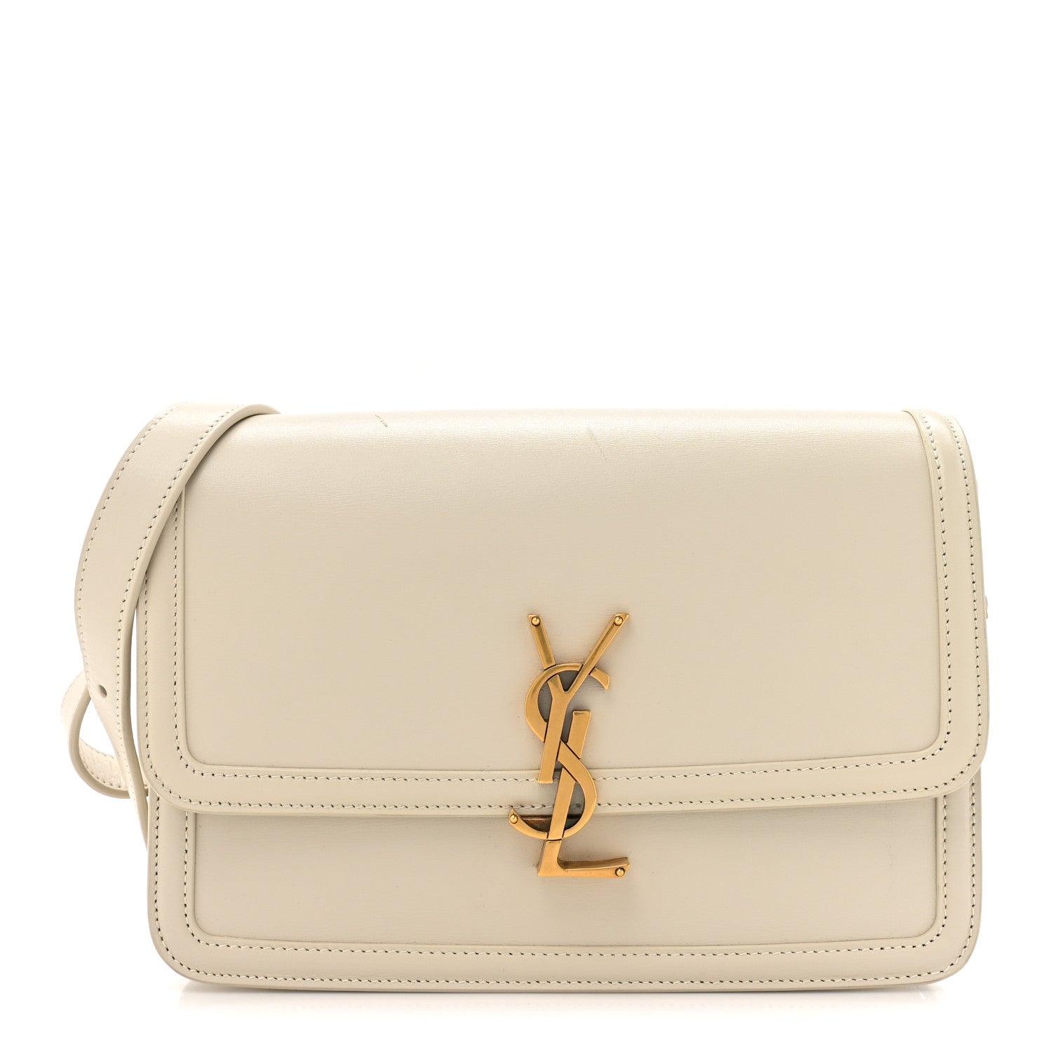Box Calfskin Monogram Medium Solferino Satchel Crema Soft