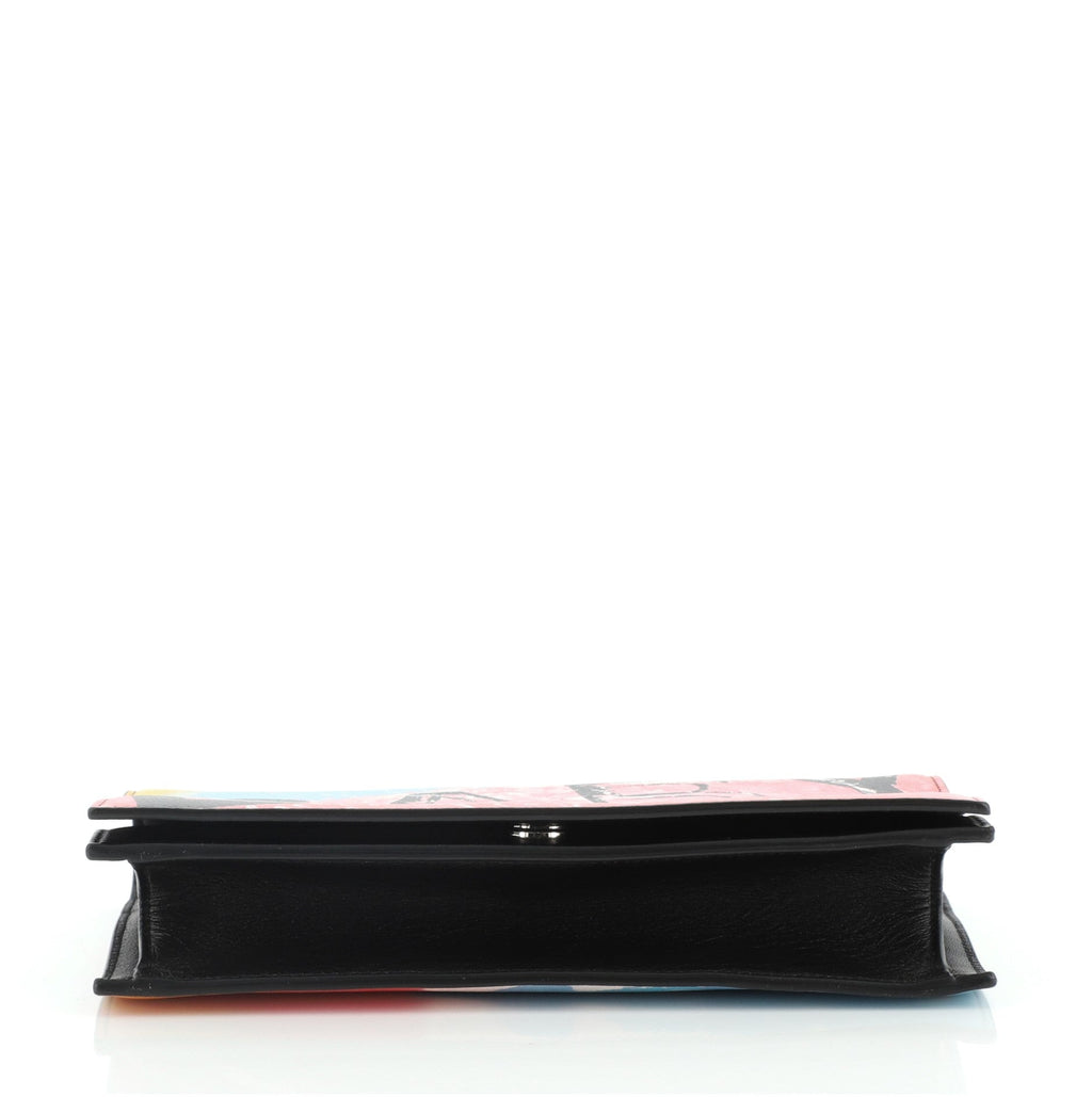 Flap Clutch Printed Leather