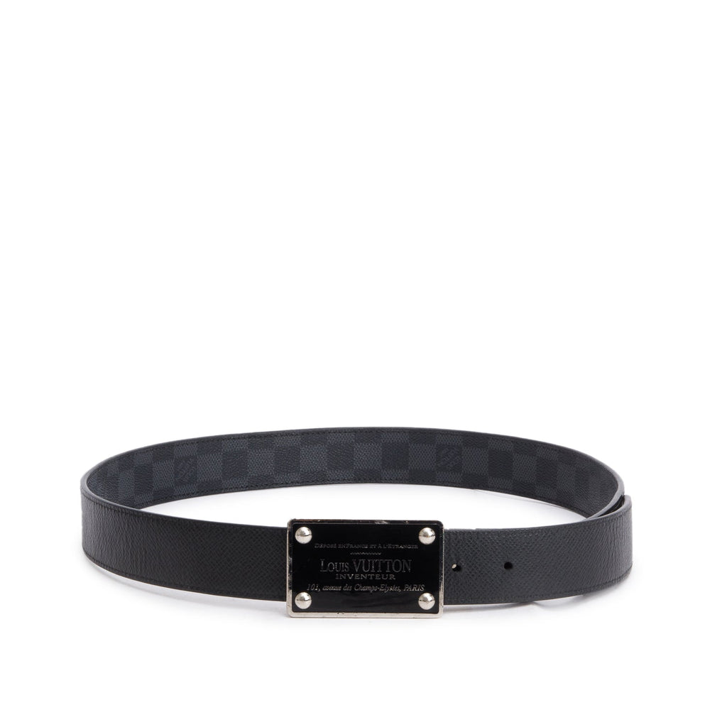 Louis Vuitton Damier Graphite LV Inventeur Reversible Belt 95 38