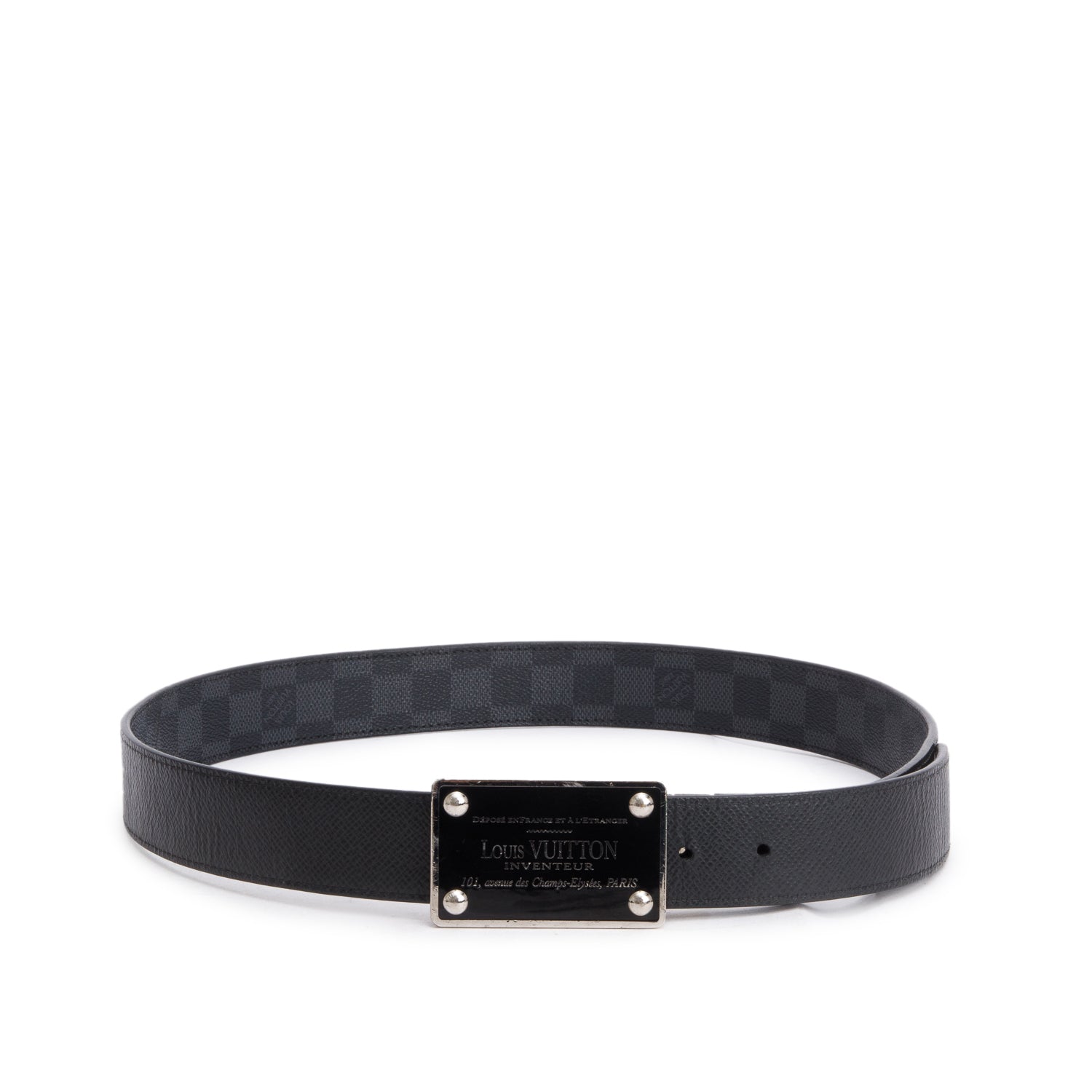 Louis Vuitton Damier Graphite LV Inventeur Reversible Belt 95 38