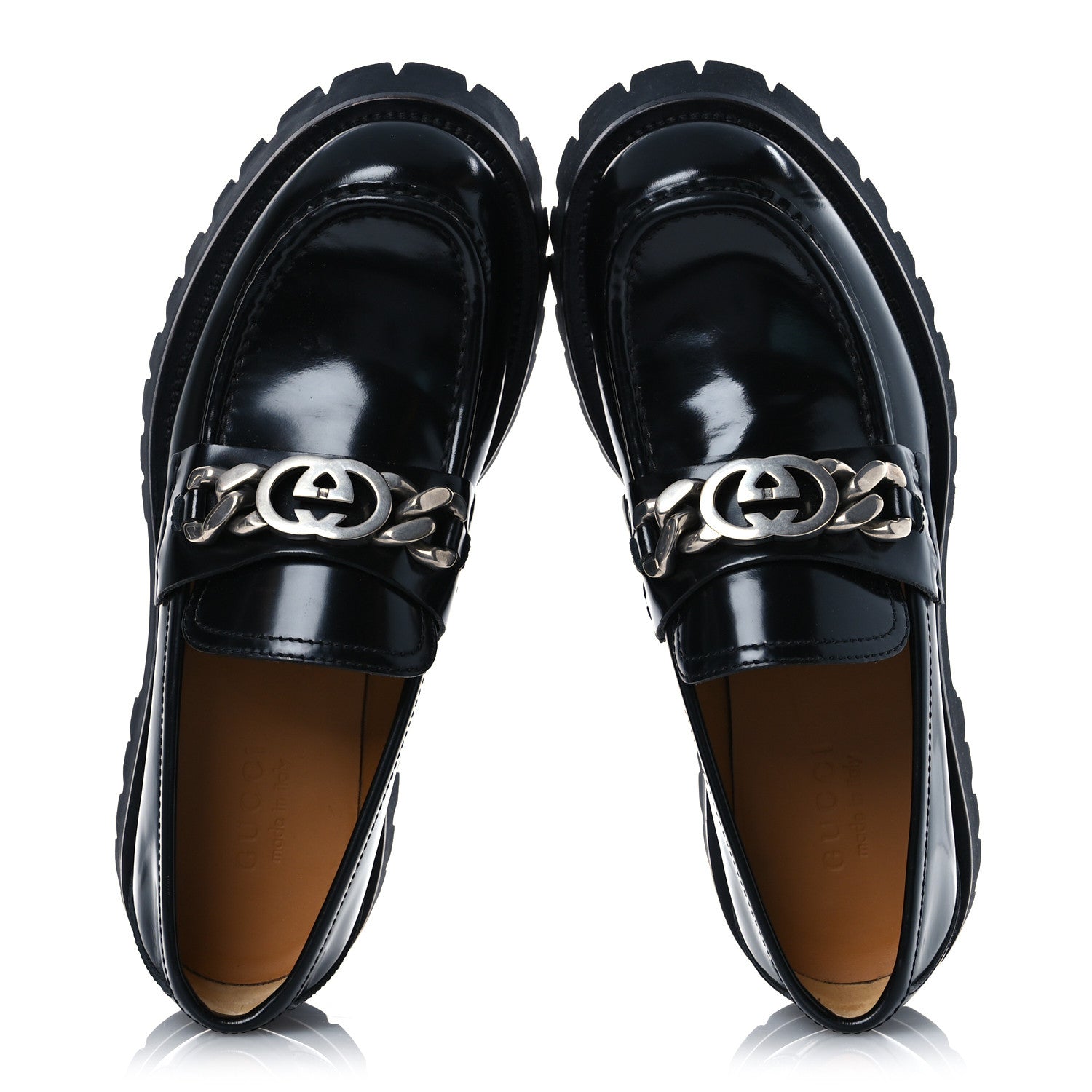 Cordovan Lux Mens Jeanne Platform Lug Sole 30/45mm Loafers 9 Black