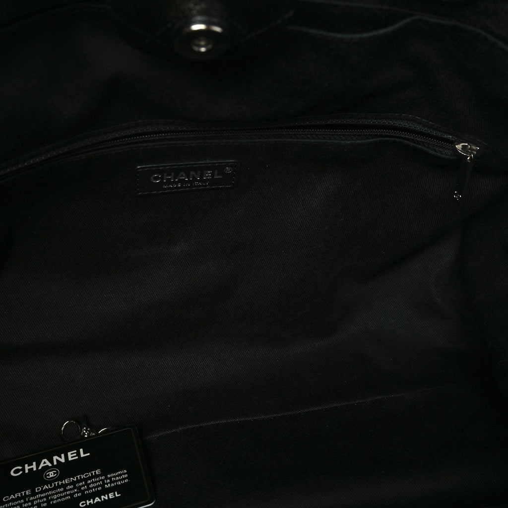 Canvas Large Double Face Shopping Tote Black