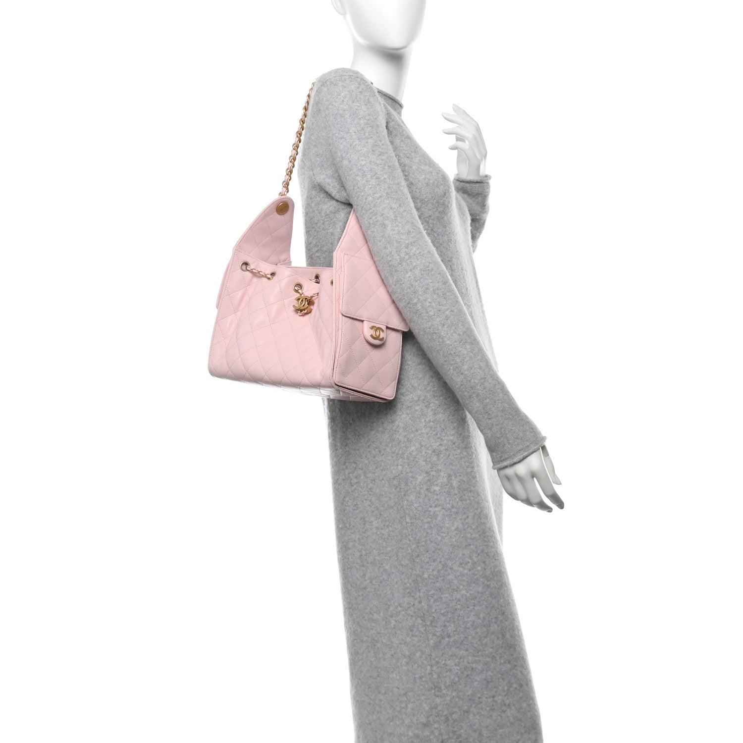 Caviar Quilted Small Chanel 25 Handbag Light Pink