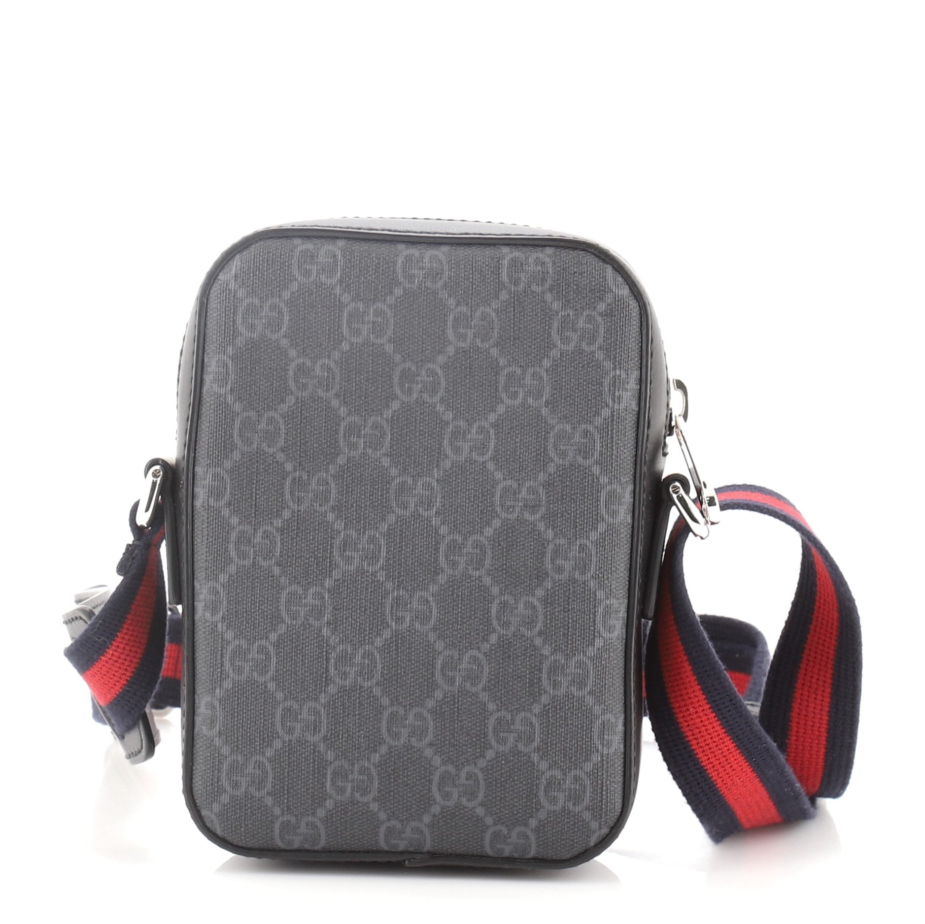 Web Strap Front Zip Messenger Bag GG Coated Canvas Mini