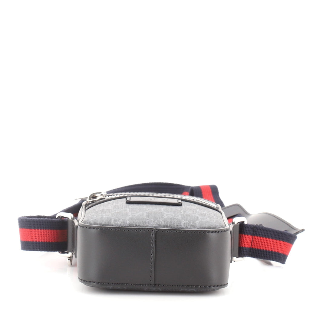Web Strap Front Zip Messenger Bag GG Coated Canvas Mini