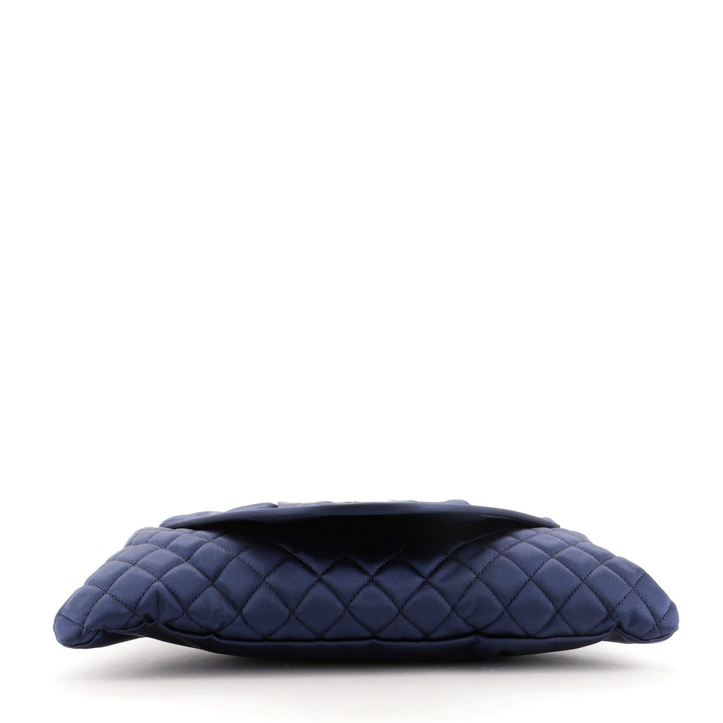 CC Half Moon Clutch Quilted Satin Large