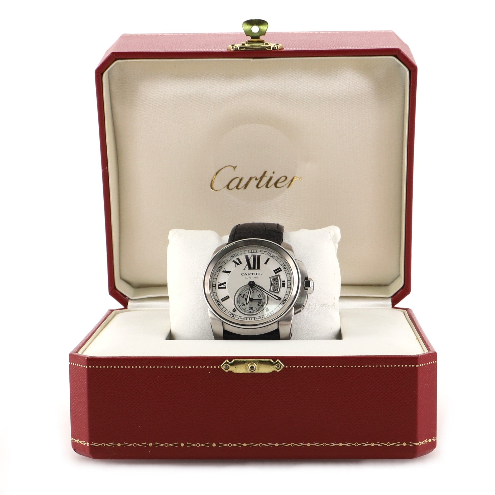 Calibre de Cartier Automatic Watch Stainless Steel and Alligator 42