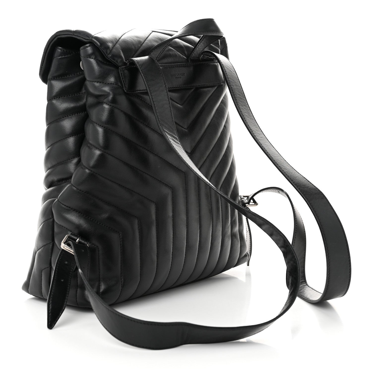 Calfskin Y Quilted Monogram Medium Loulou Backpack Black