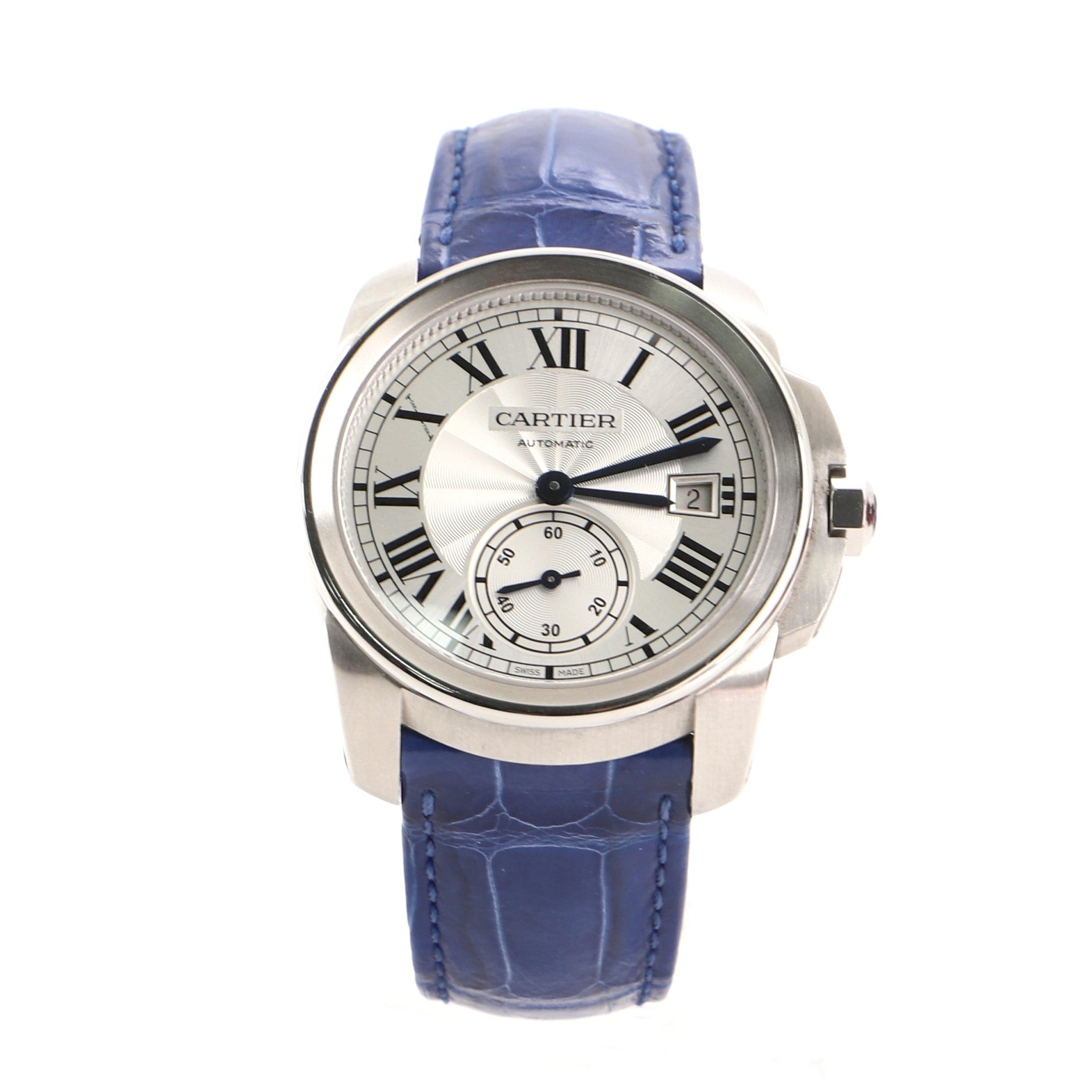 Calibre de Cartier Automatic Watch Stainless Steel and Alligator 38