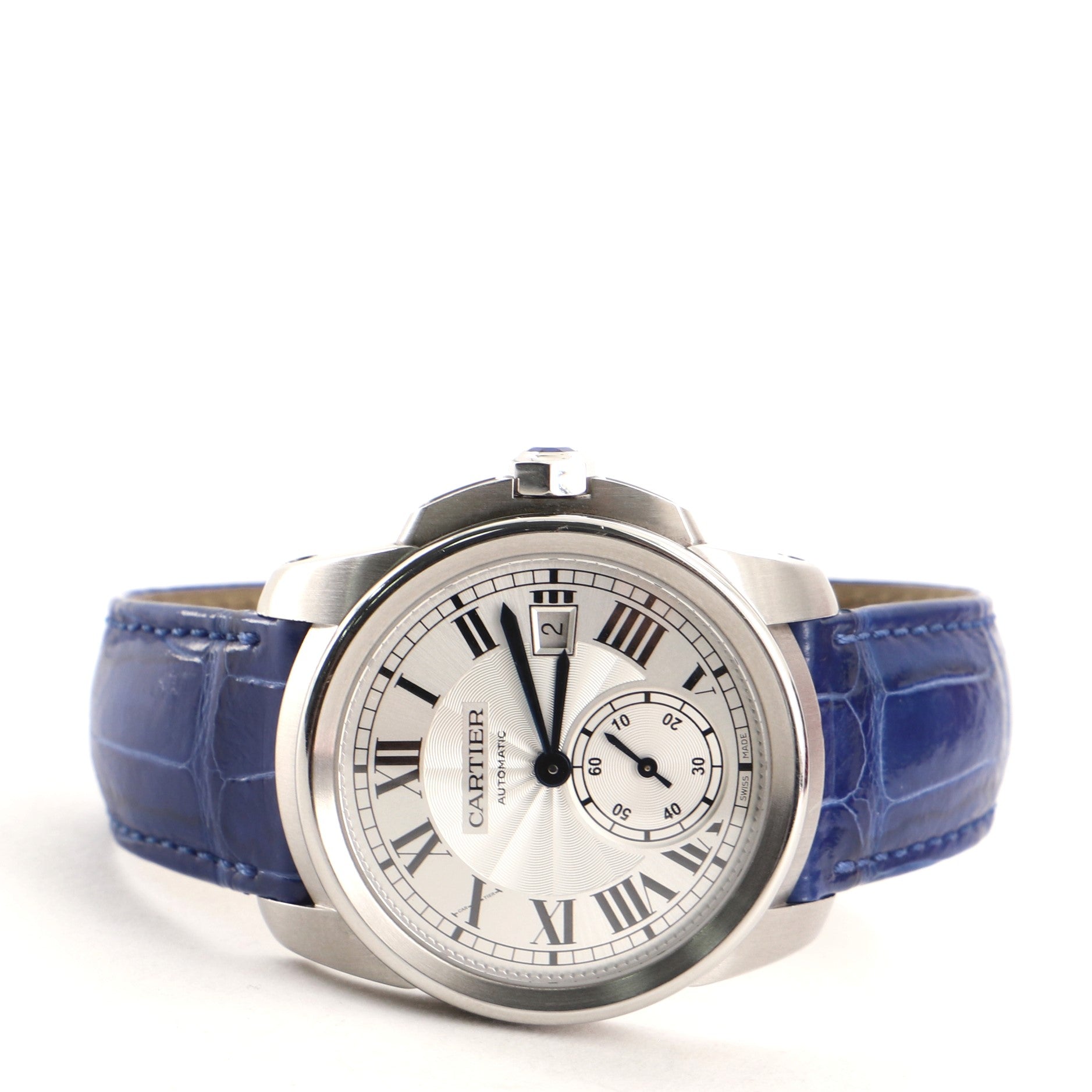 Calibre de Cartier Automatic Watch Stainless Steel and Alligator 38