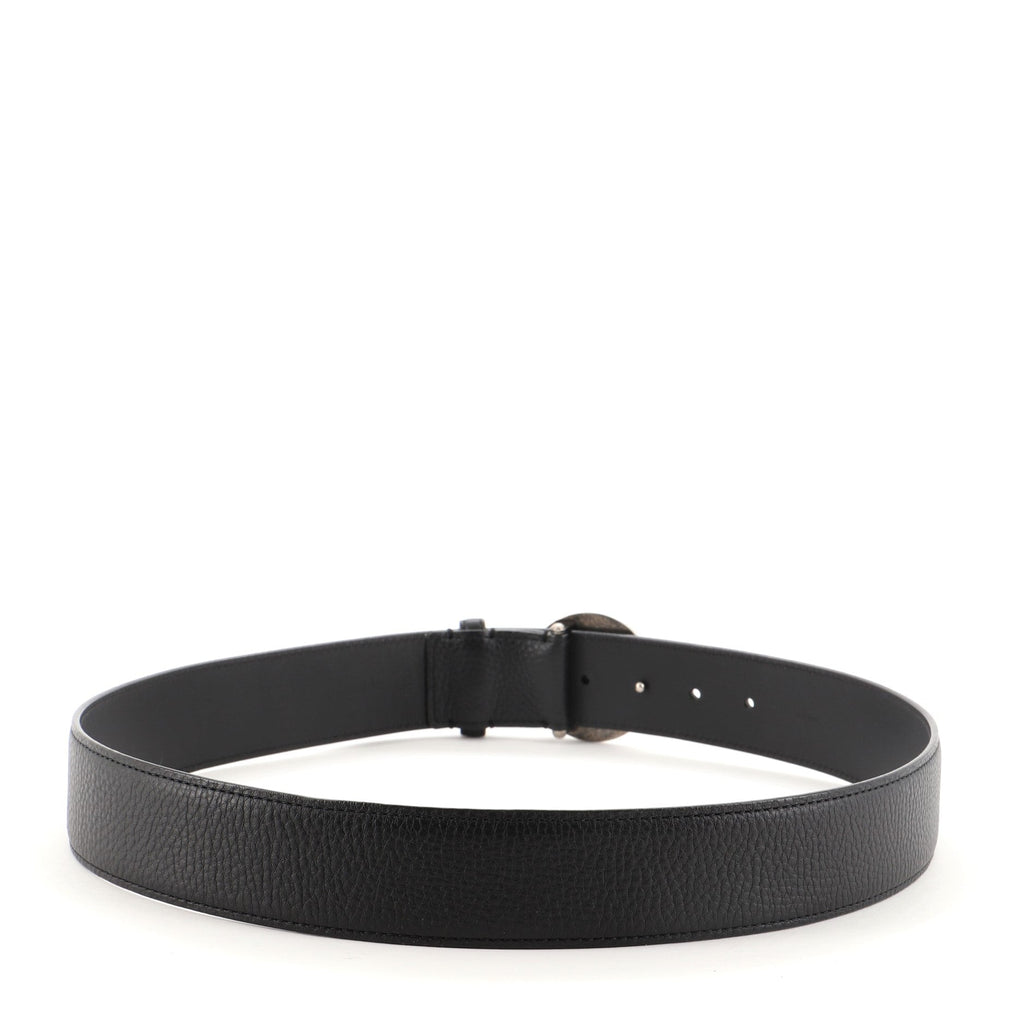 Round Logo Plague Buckle Belt Monogram Canvas Wide 90