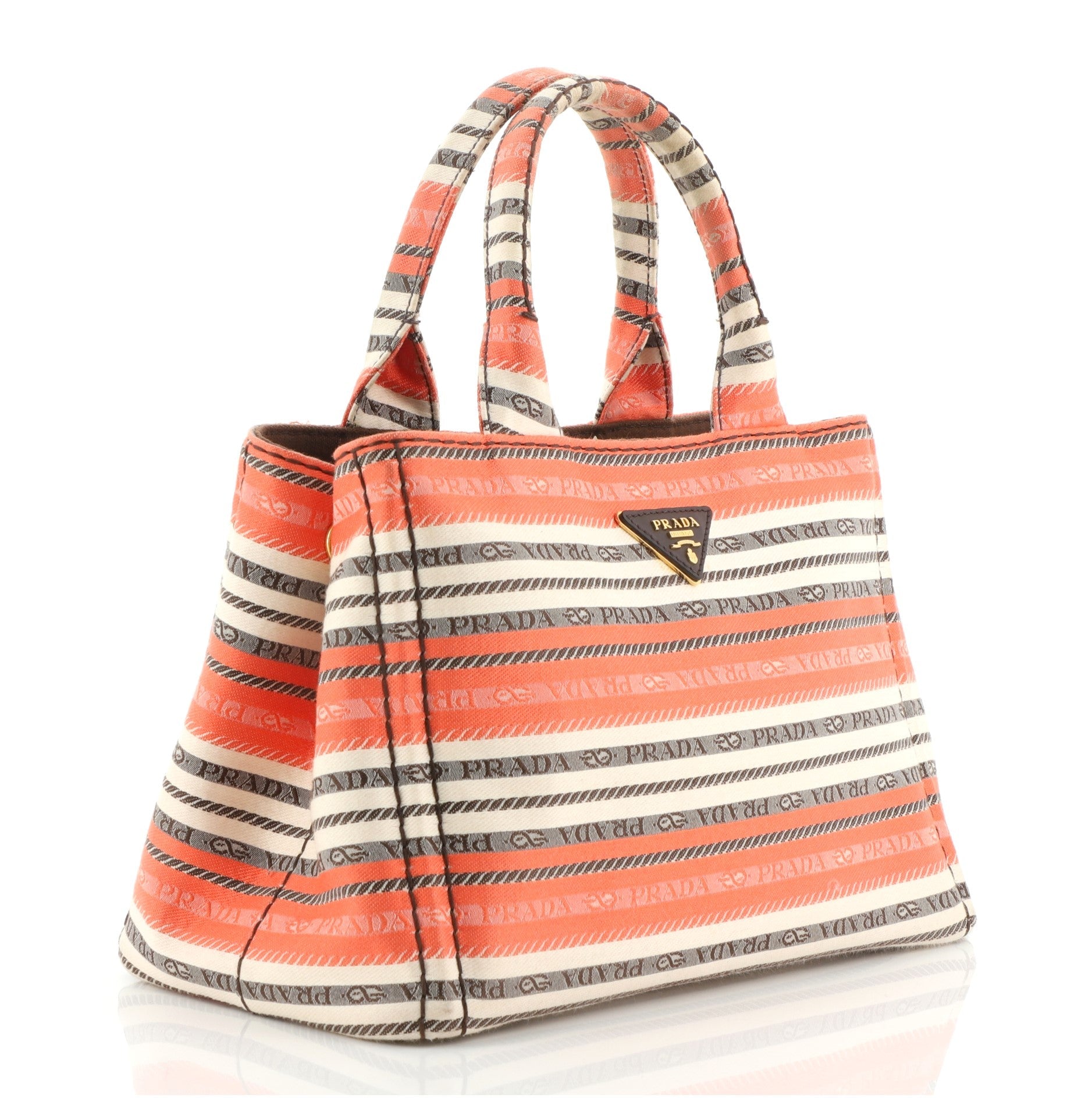 Canapa Convertible Tote Striped Canvas Mini