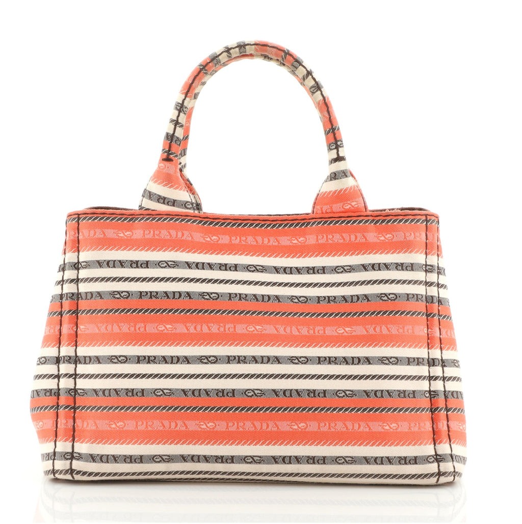 Canapa Convertible Tote Striped Canvas Mini
