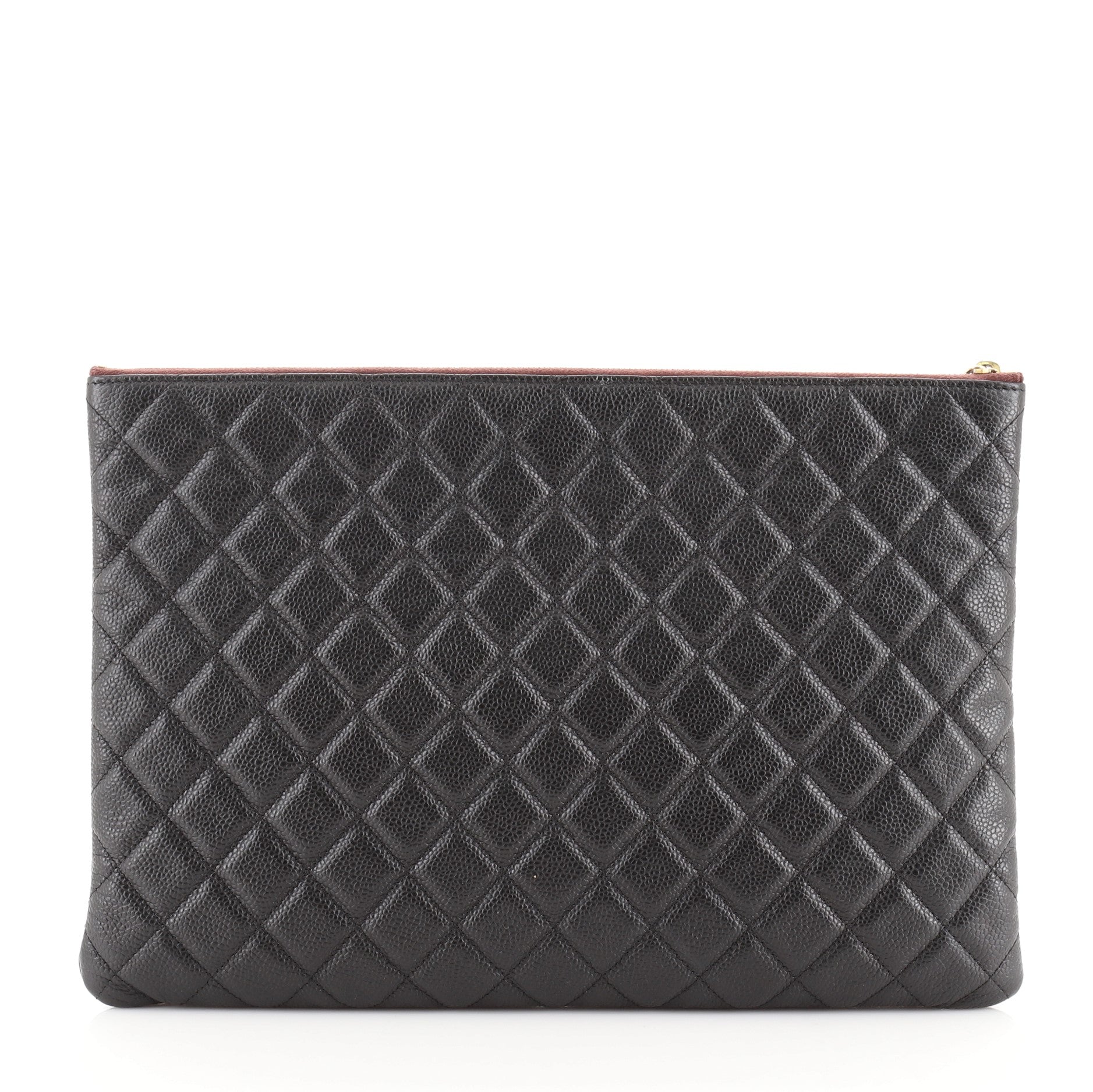 O Case Clutch Quilted Caviar Large