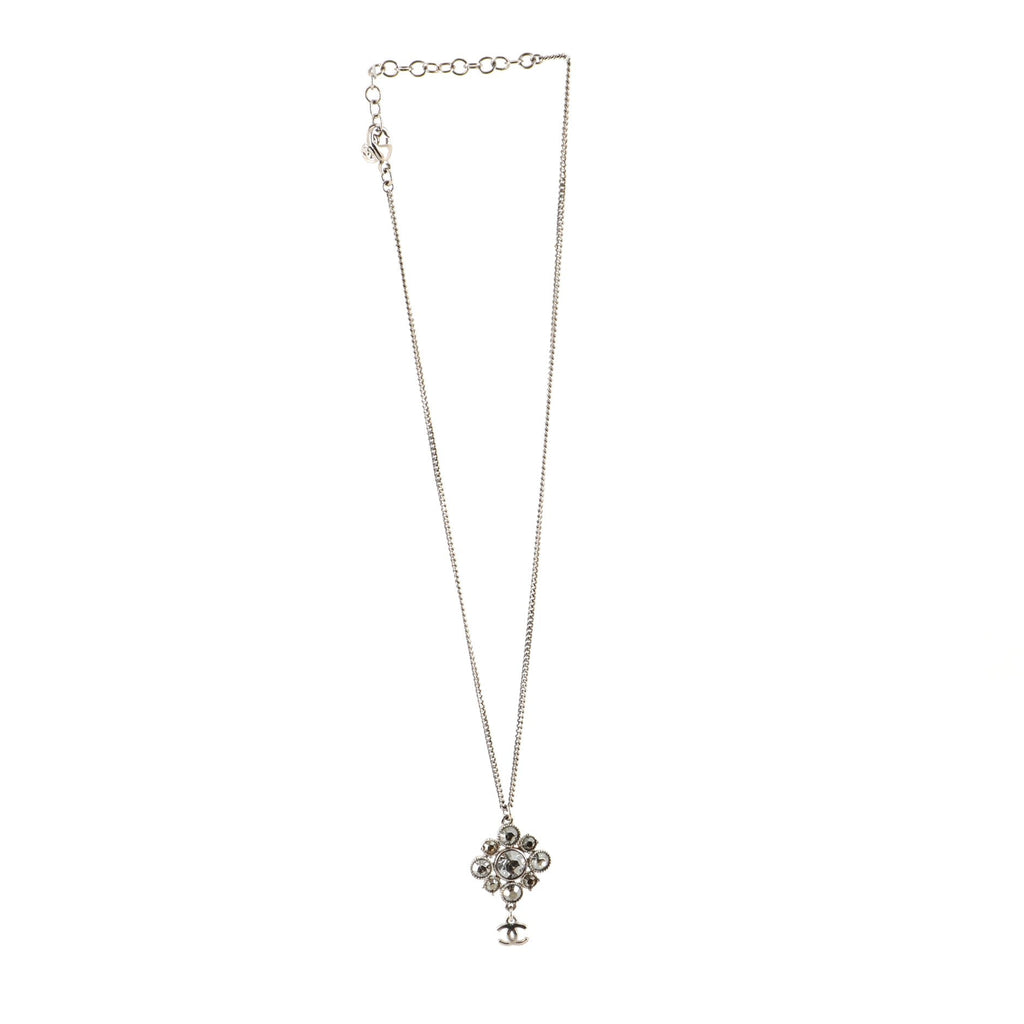 CC Cluster Necklace Crystal Embellished Meta