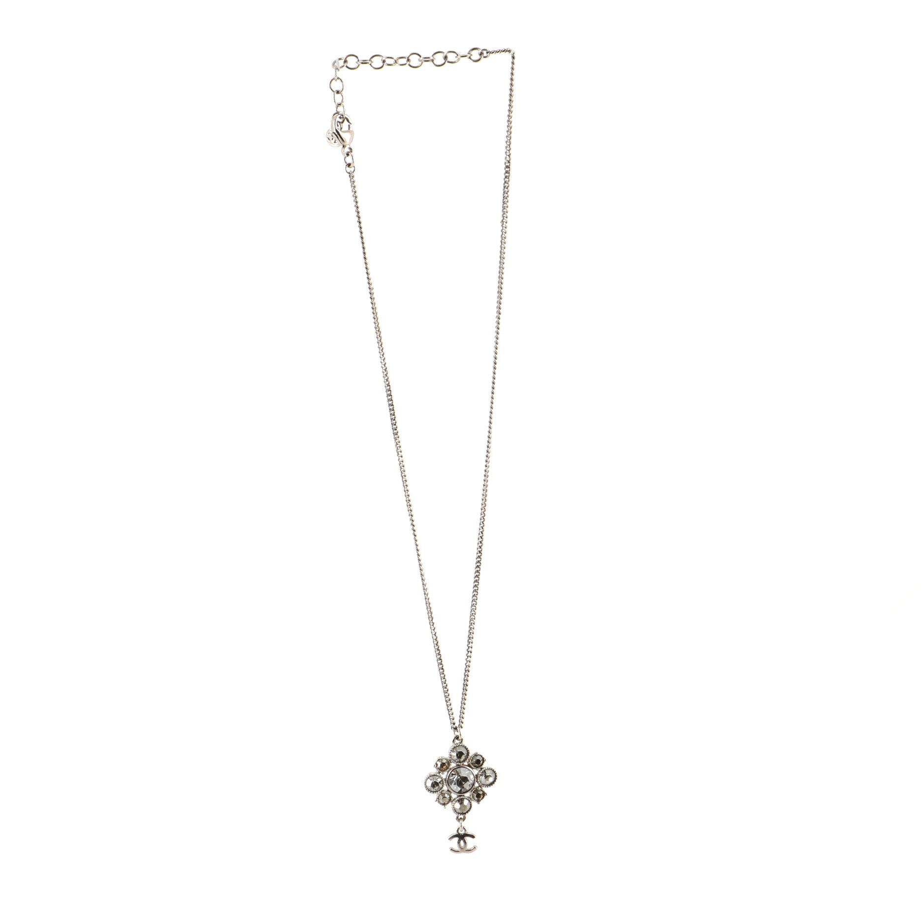 CC Cluster Necklace Crystal Embellished Meta