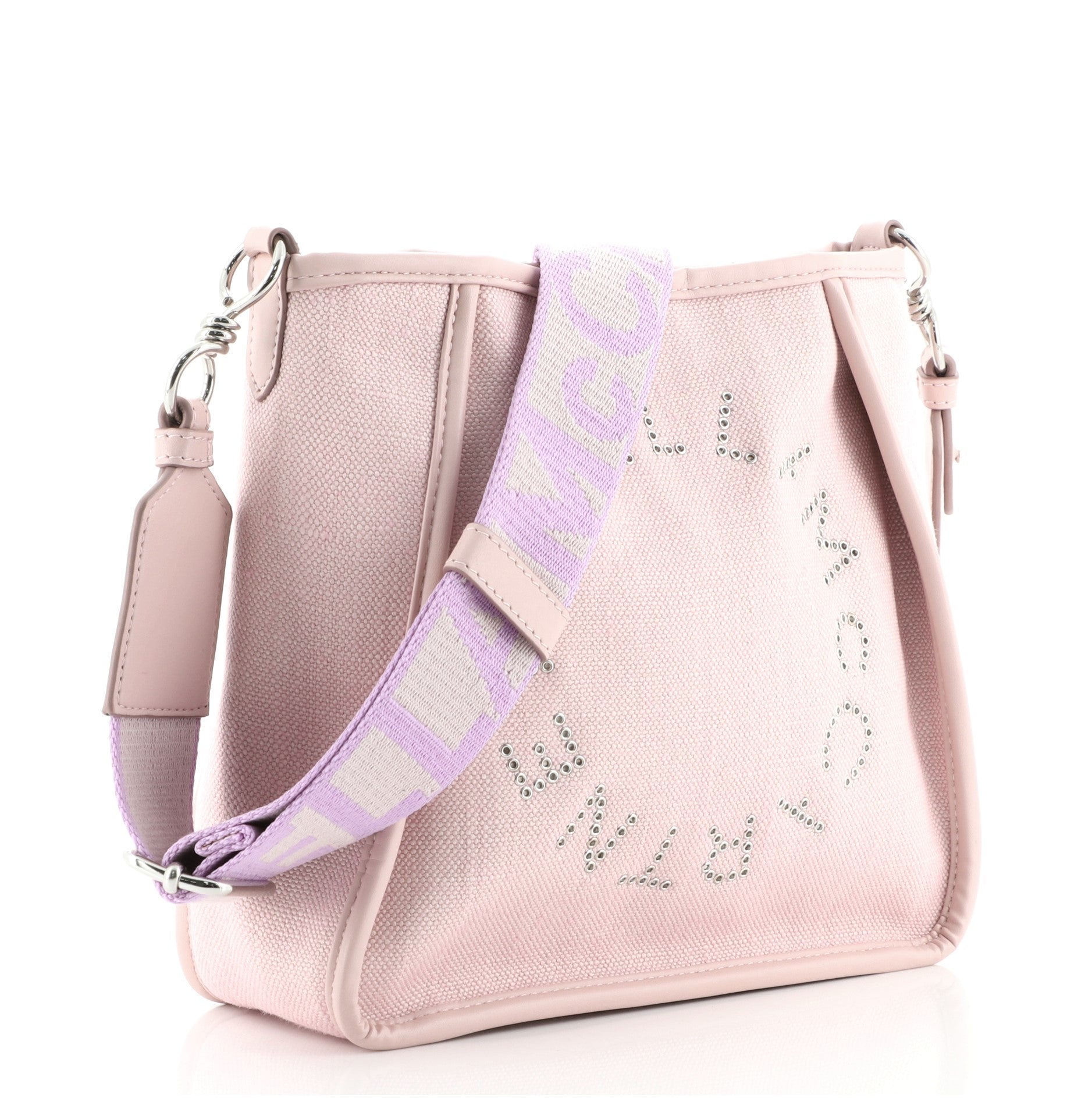 Logo Crossbody Bag Perforated Canvas Mini