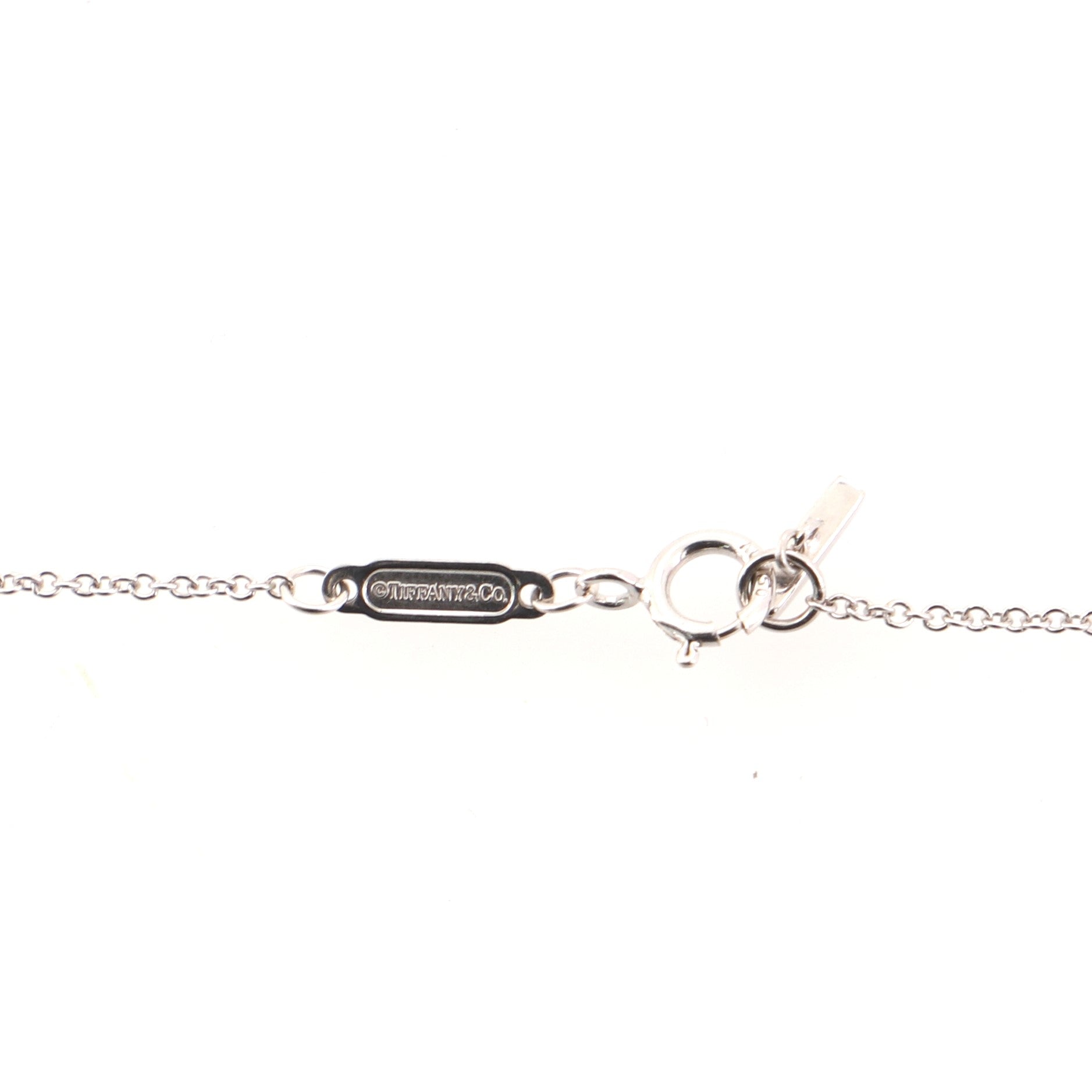 T Smile Pendant Necklace 18K White Gold XL