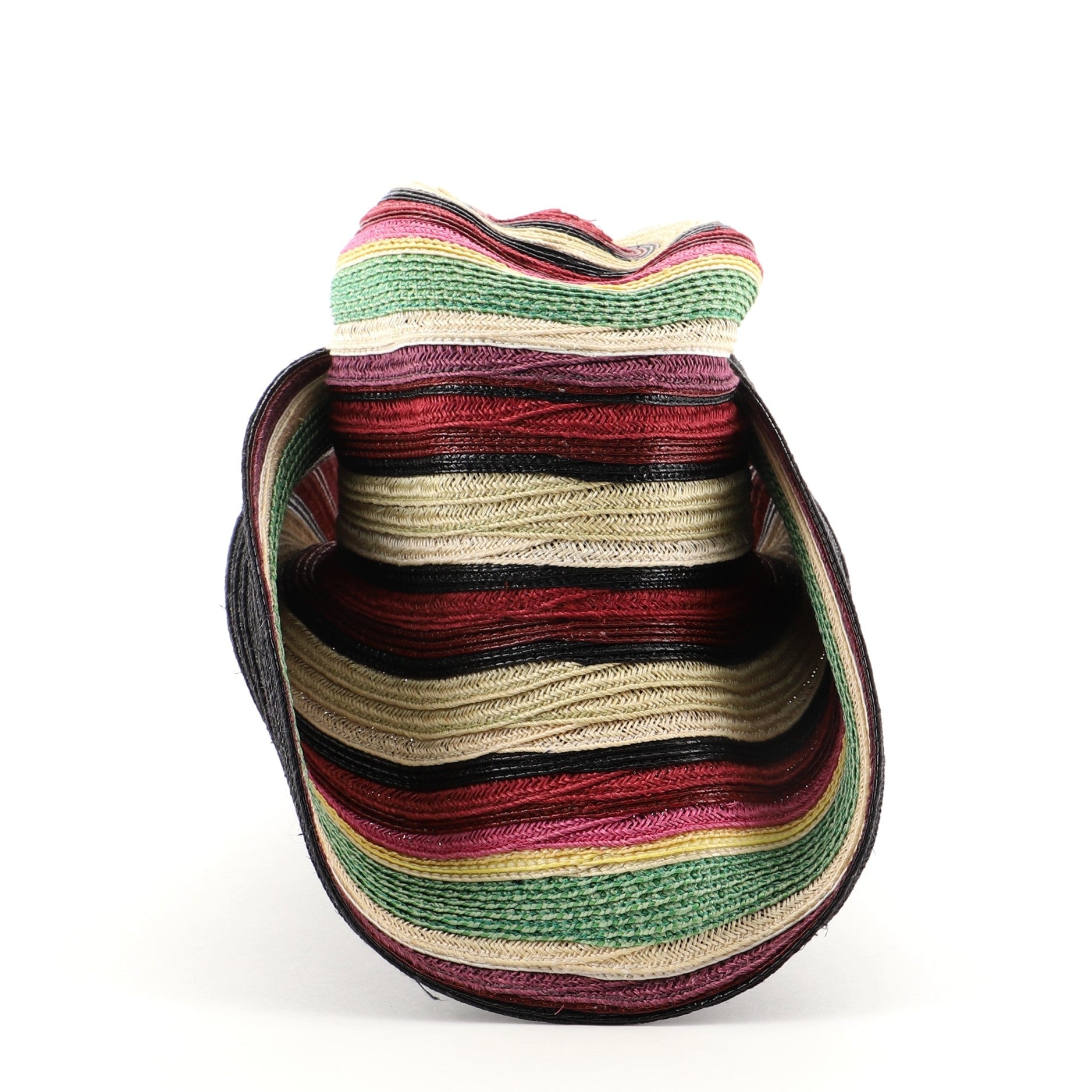 Cowboy Hat Striped Straw Large