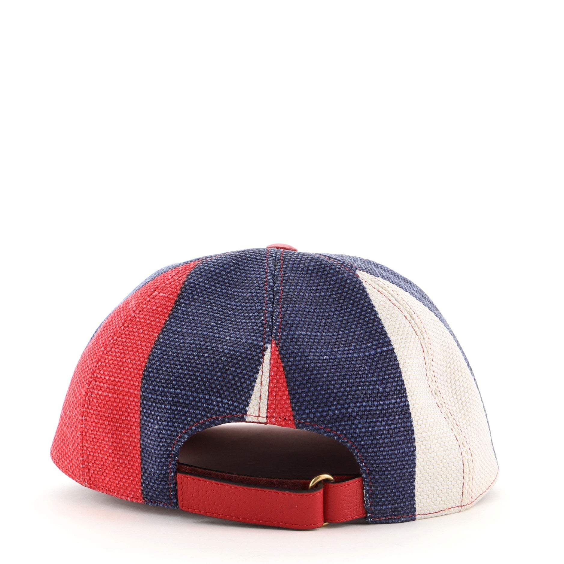 Logo Baseball Cap Striped Canvas and Leather XL