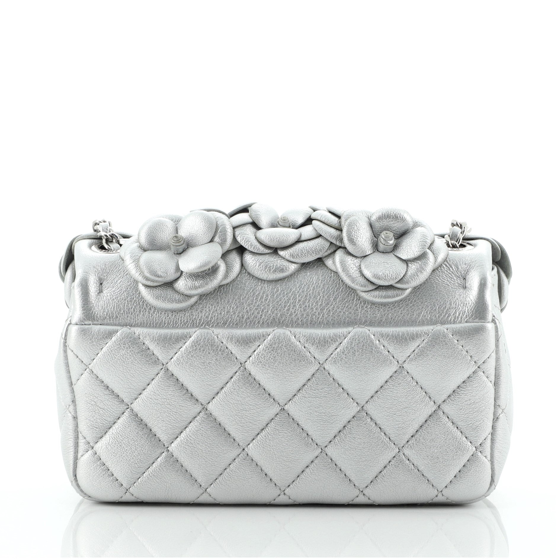 CC Camellia Flap Bag Embellished Lambskin Mini