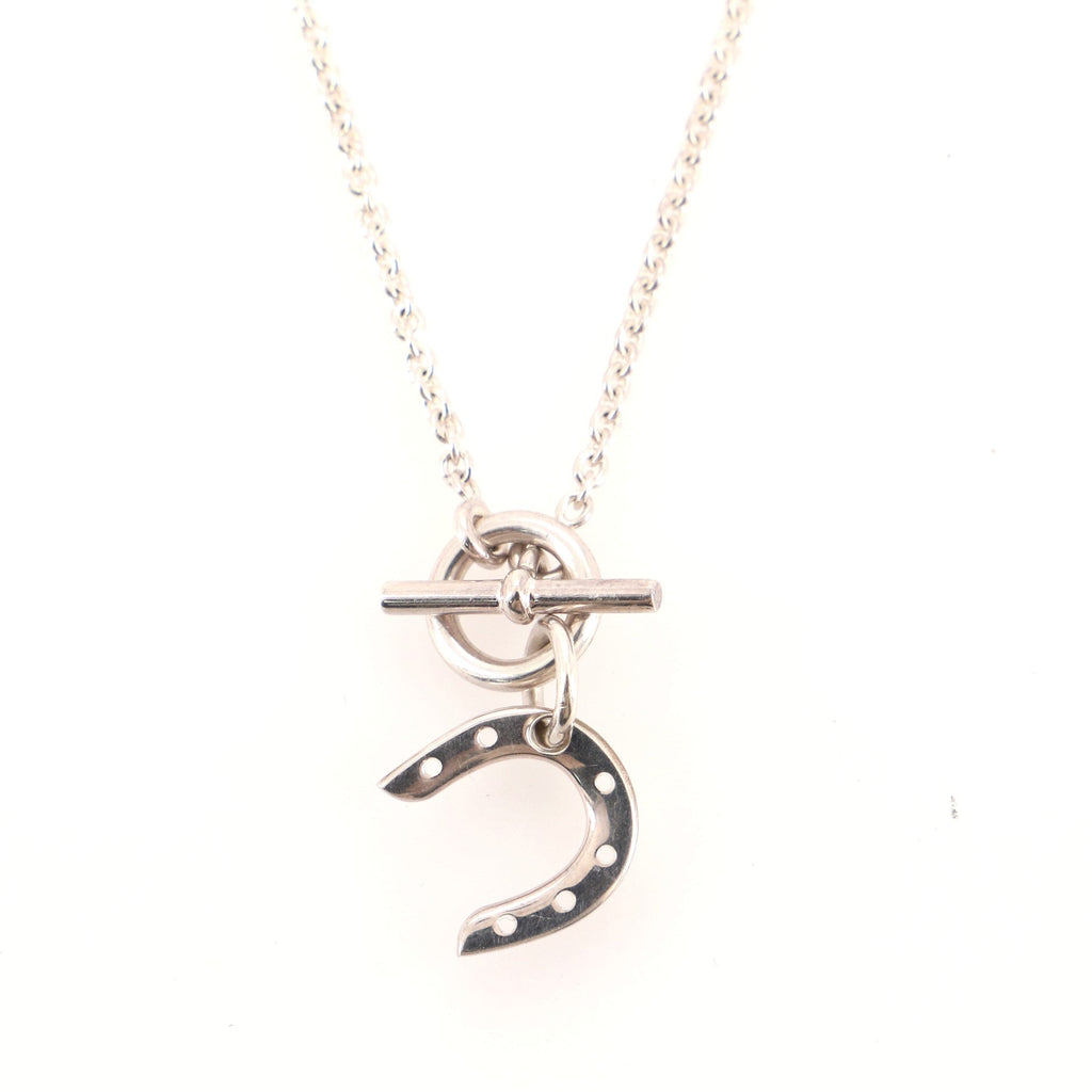 Horseshoe Pendant Toggle Necklace Sterling Silver