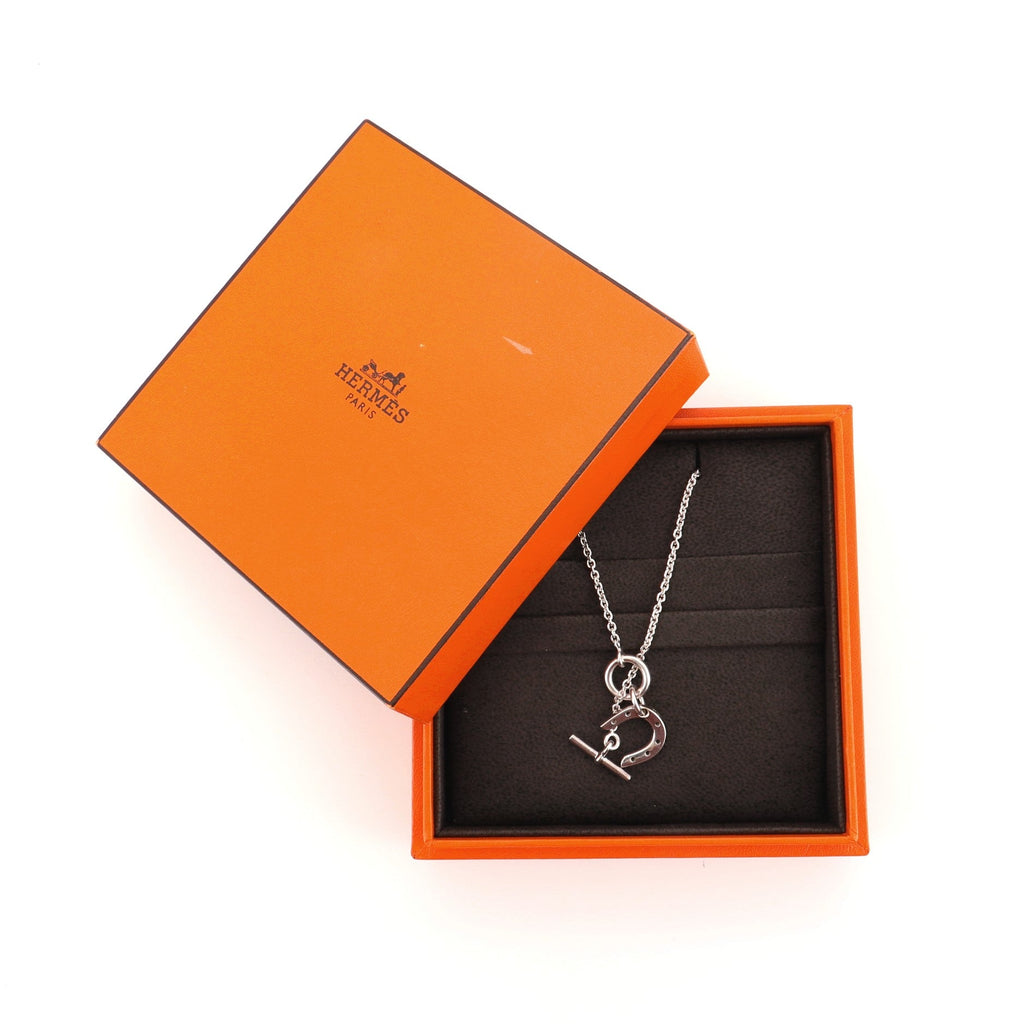 Horseshoe Pendant Toggle Necklace Sterling Silver