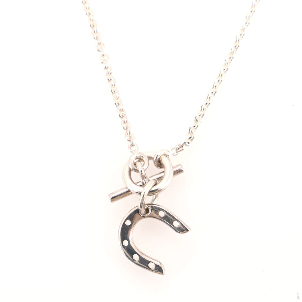Horseshoe Pendant Toggle Necklace Sterling Silver