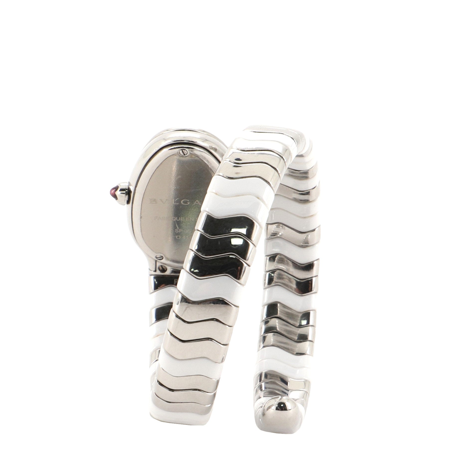 Serpenti Tubogas Single Spiral Quartz Watch Stainless Steel and Ceramic 25