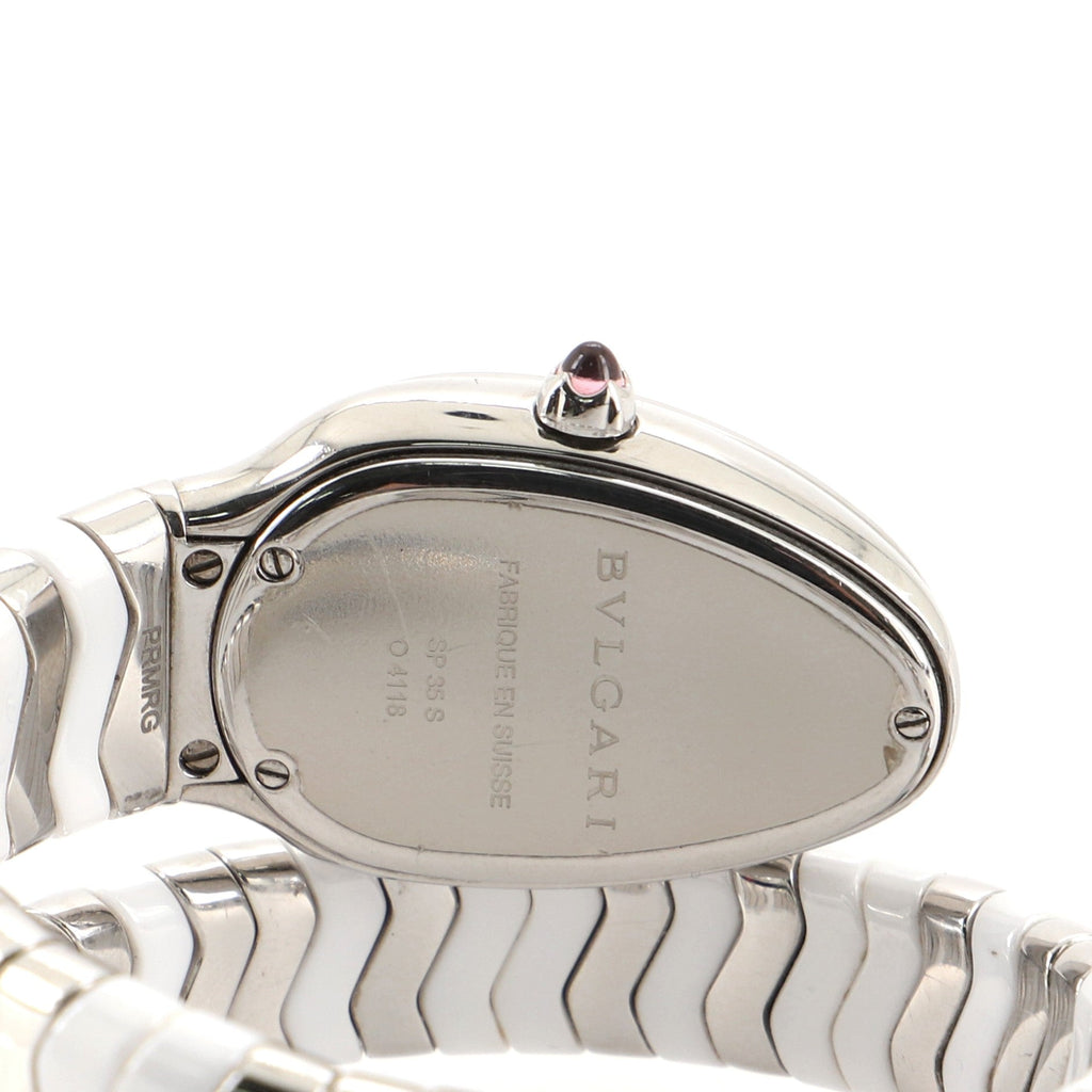 Serpenti Tubogas Single Spiral Quartz Watch Stainless Steel and Ceramic 25
