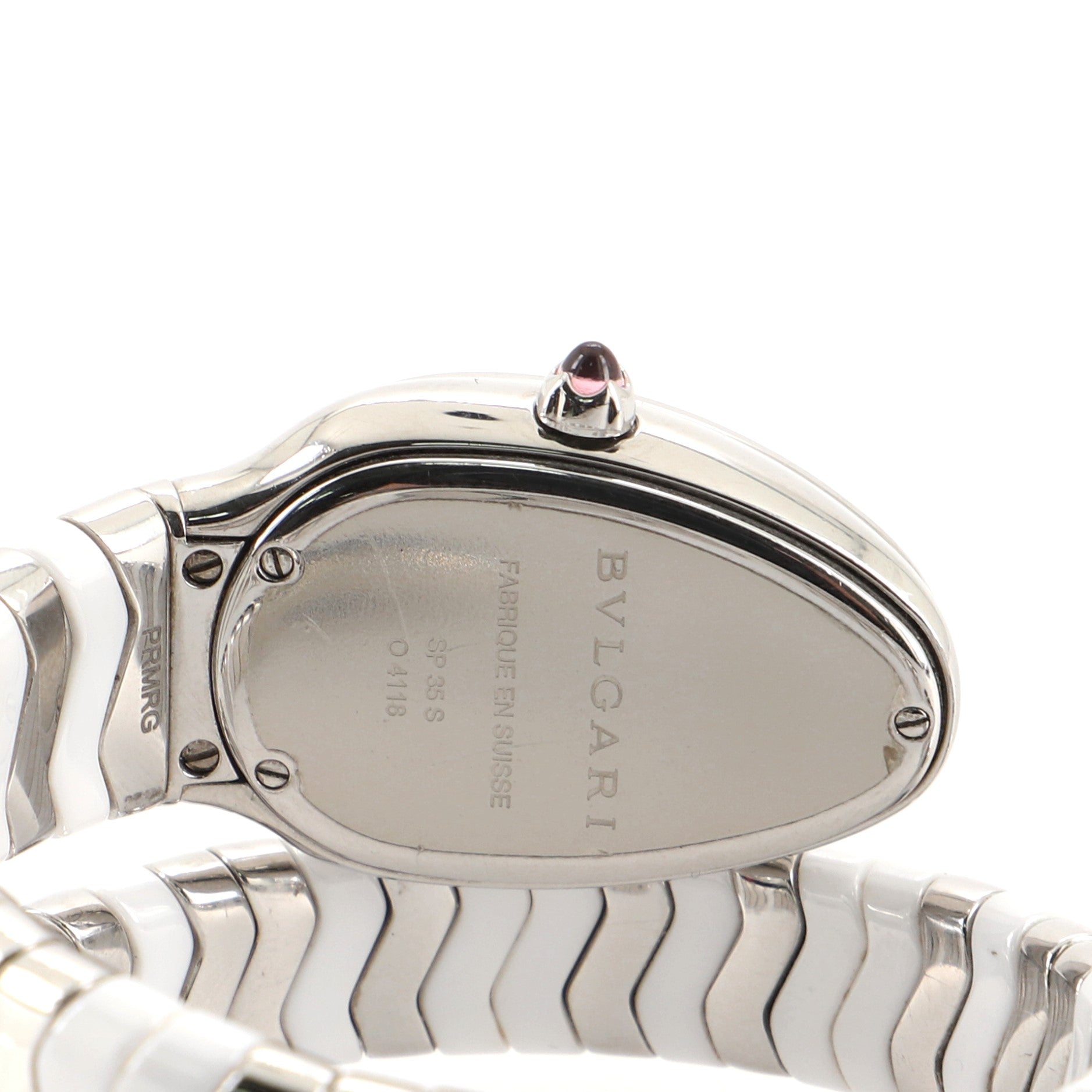 Serpenti Tubogas Single Spiral Quartz Watch Stainless Steel and Ceramic 25