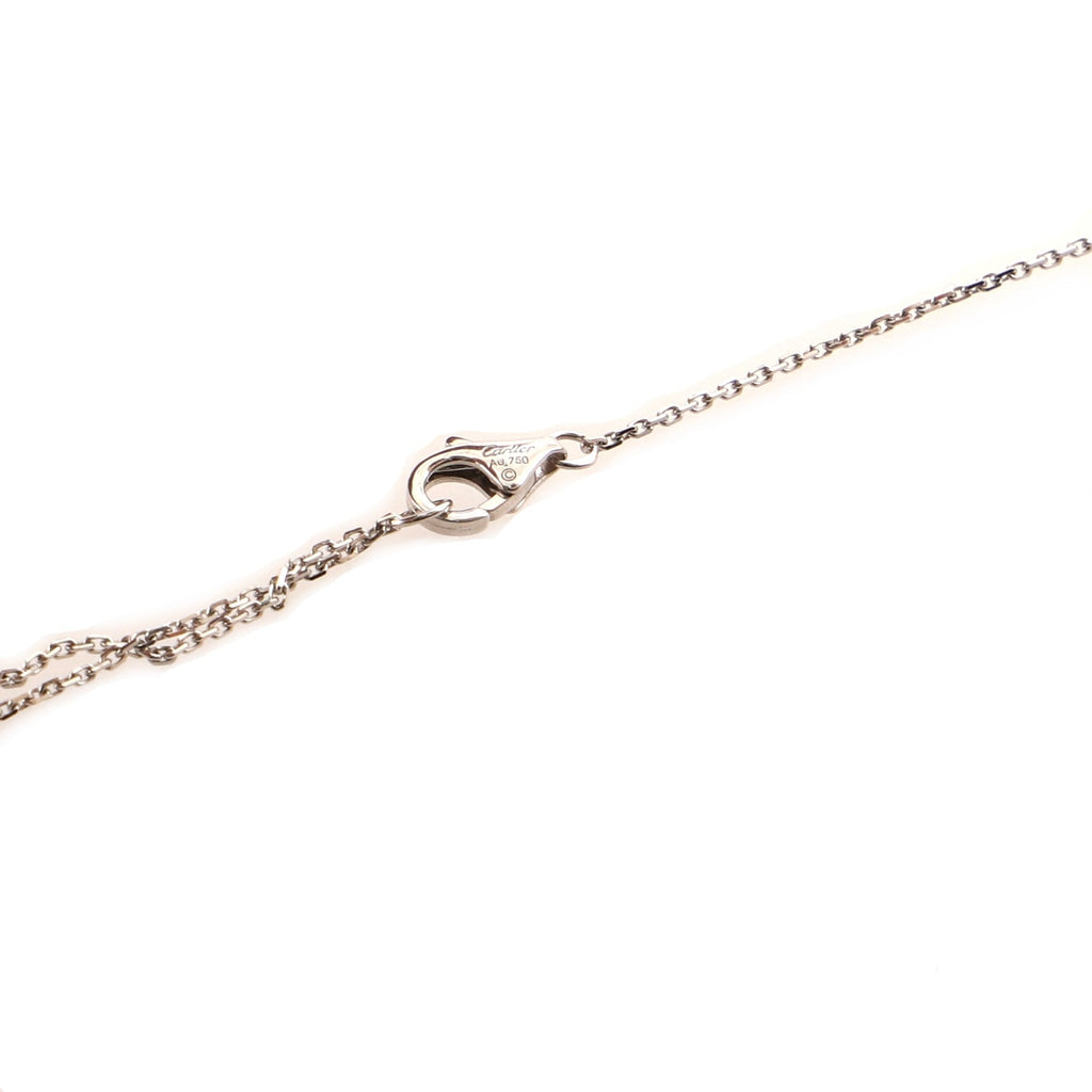Heart Paved Diamond Pendant Necklace 18K White Gold and Diamonds
