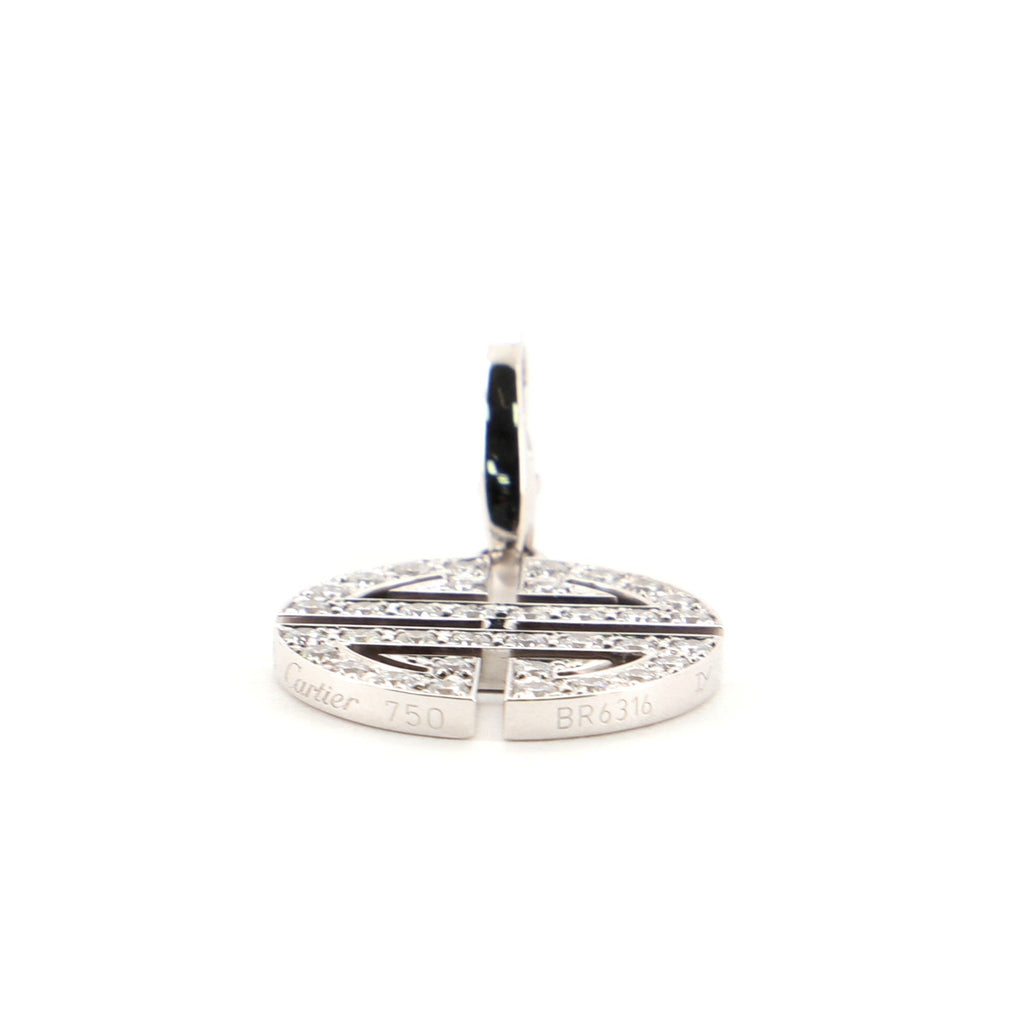 Longevity Charm Necklace 18K White Gold and Diamonds