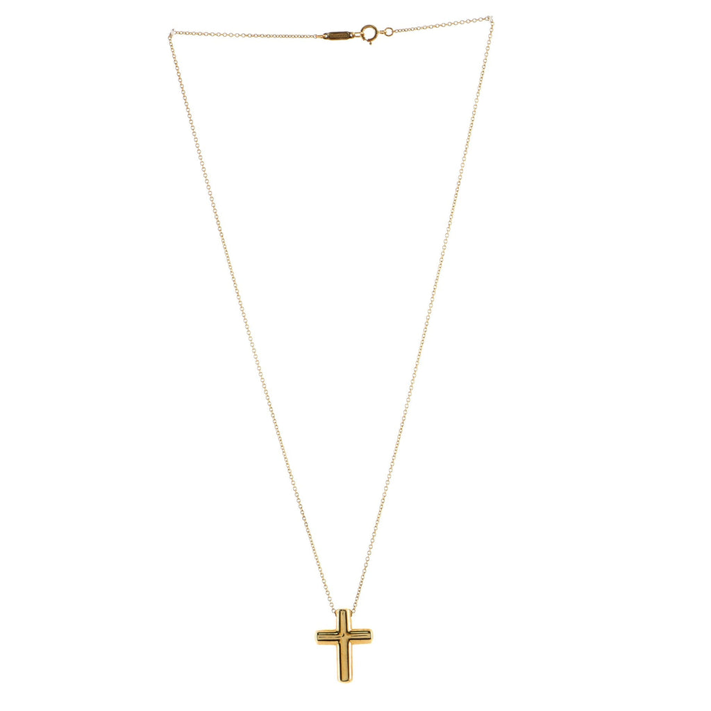 Etoile Cross Pendant Necklace 18K Yellow Gold and Diamonds