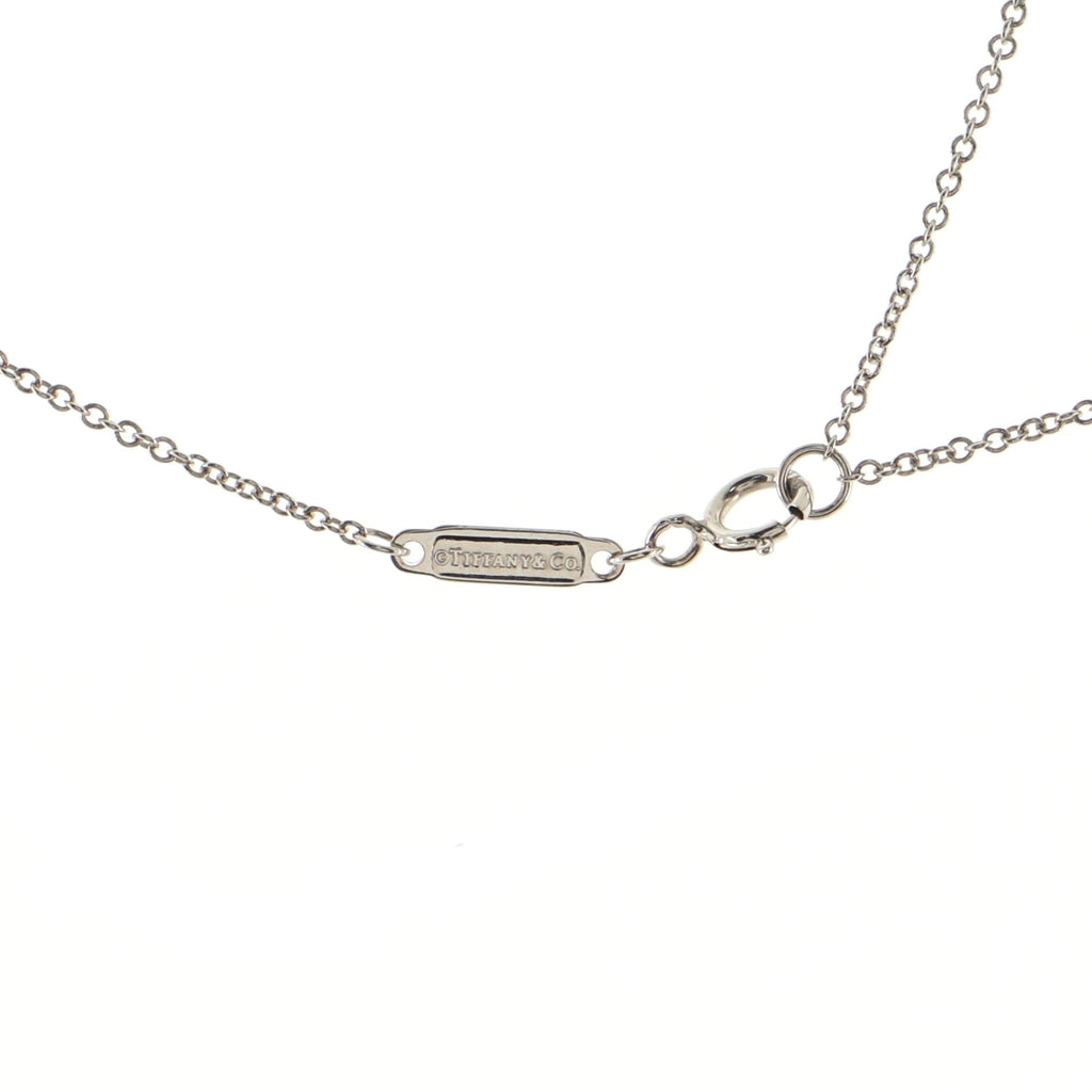 T Smile Pendant Necklace 18K White Gold with Diamonds Mini