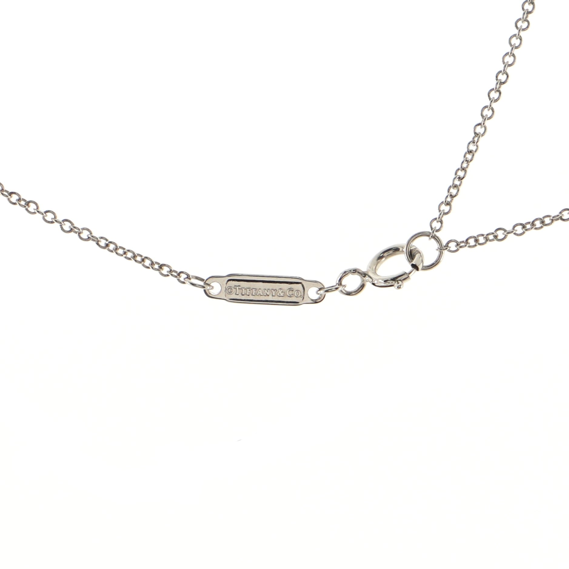 T Smile Pendant Necklace 18K White Gold with Diamonds Mini