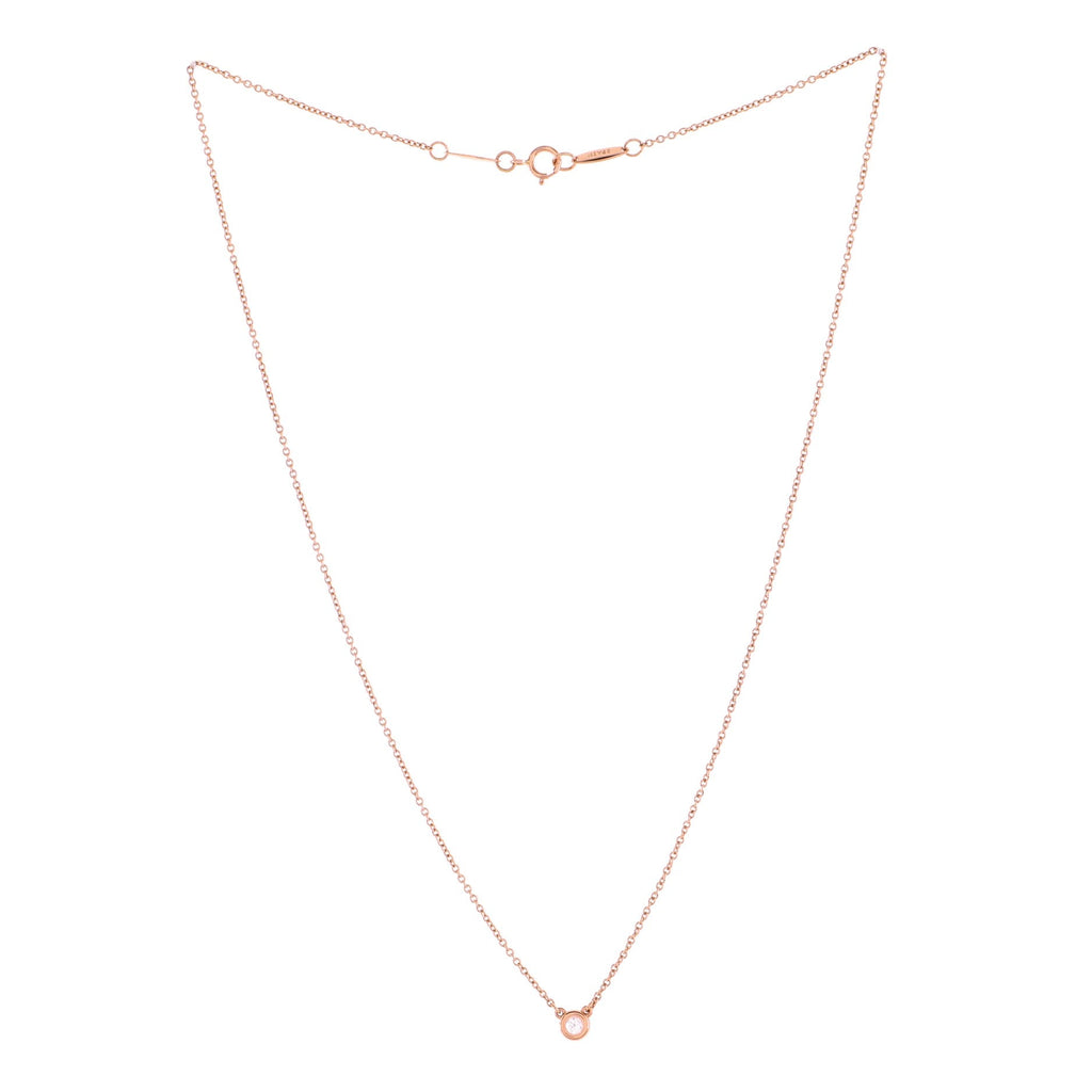 Elsa Peretti Diamonds By The Yard Pendant Necklace 18K Rose Gold with Diamond .07CT