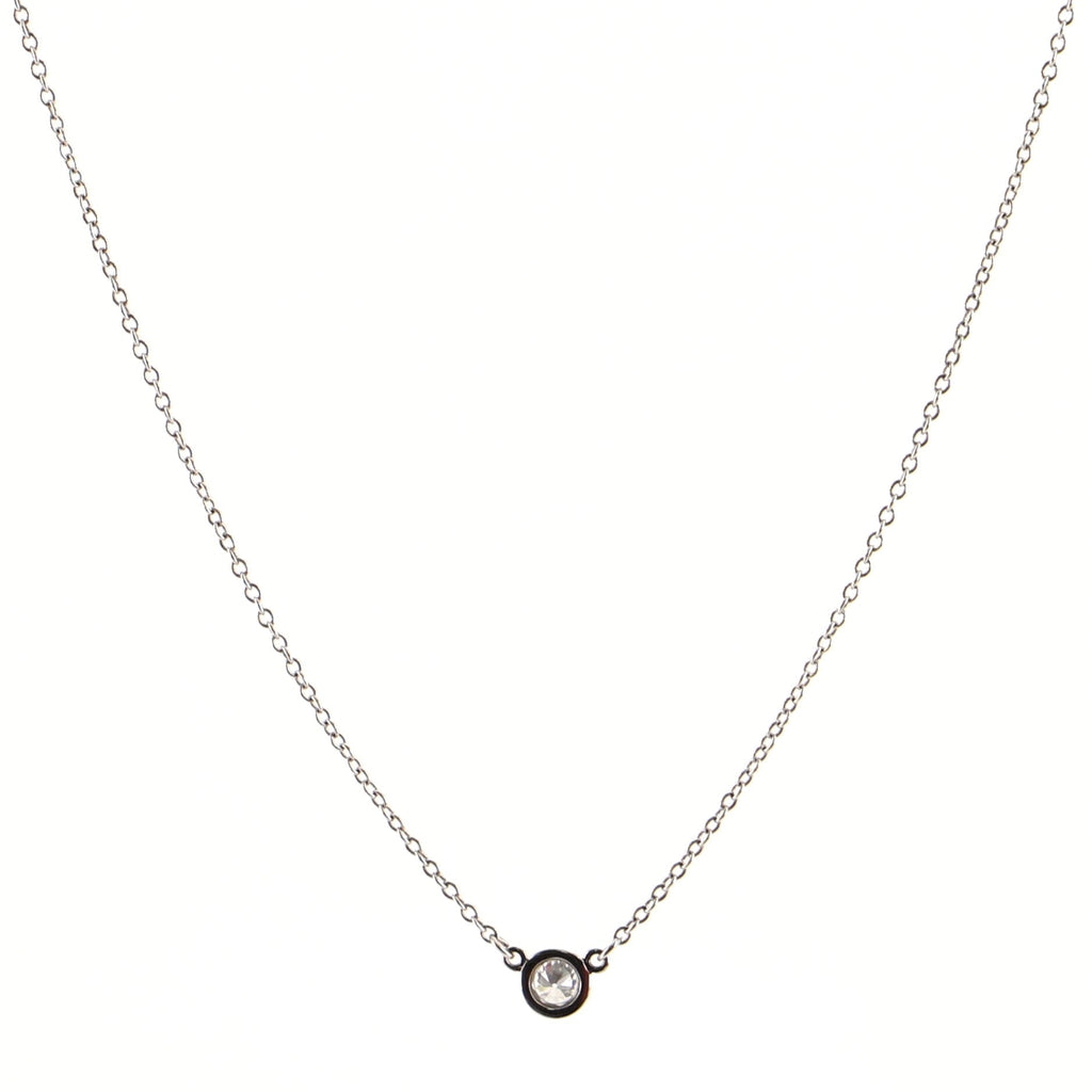 Elsa Peretti Diamonds By The Yard Pendant Necklace Platinum with Diamond .17CT