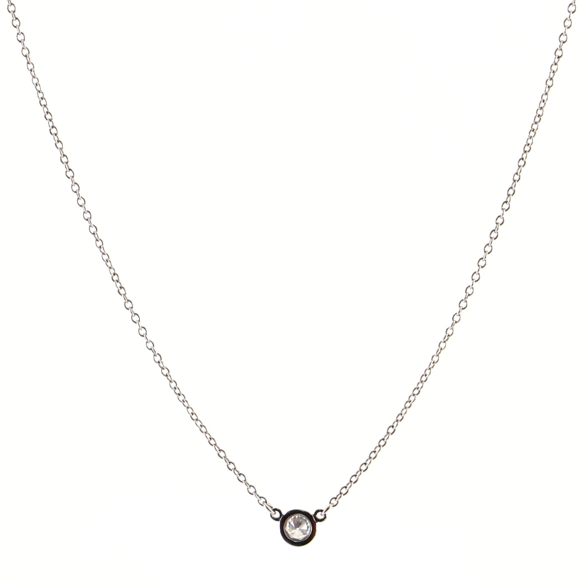 Elsa Peretti Diamonds By The Yard Pendant Necklace Platinum with Diamond .17CT