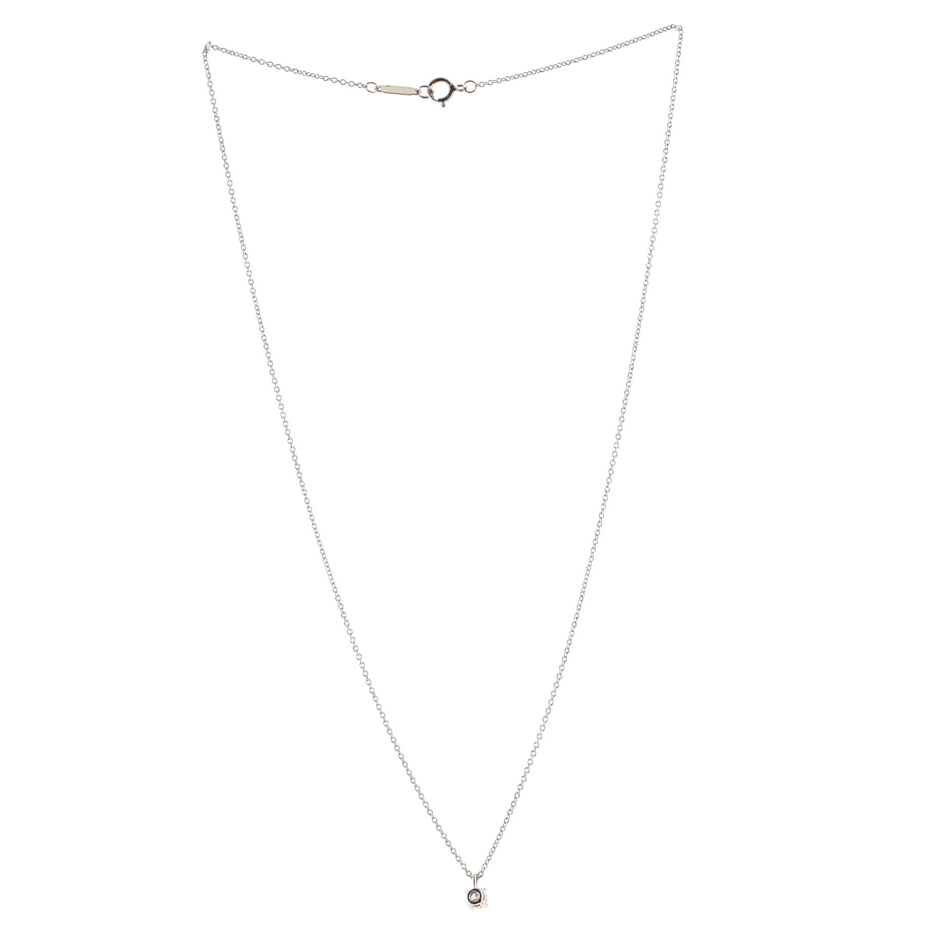 Solitaire Pendant Necklace Platinum with RBC Diamond .12CT