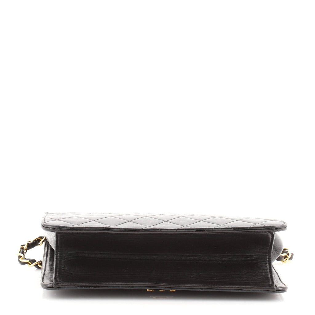Vintage Clutch with Chain Quilted Leather Small
