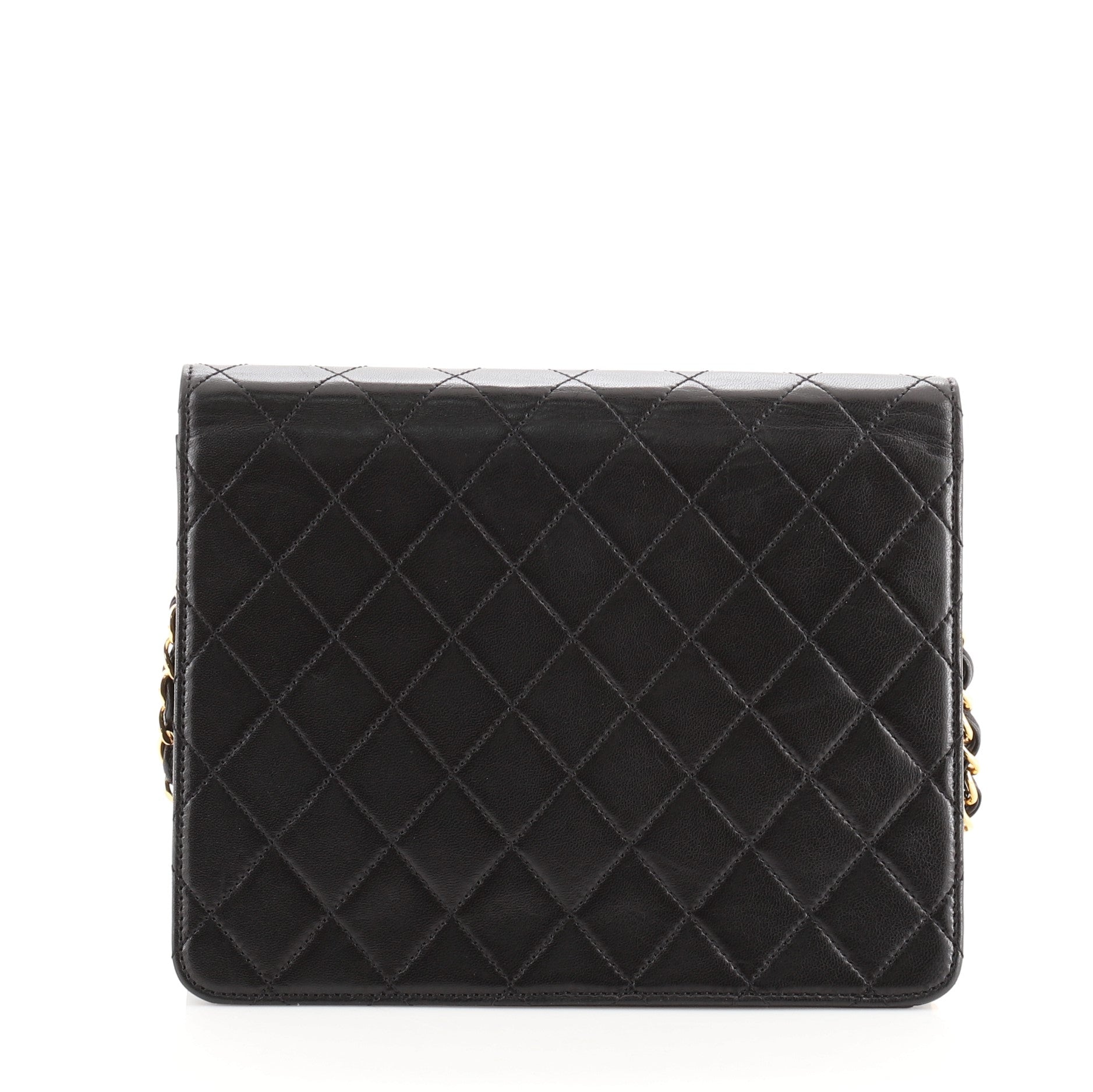 Vintage Clutch with Chain Quilted Leather Small