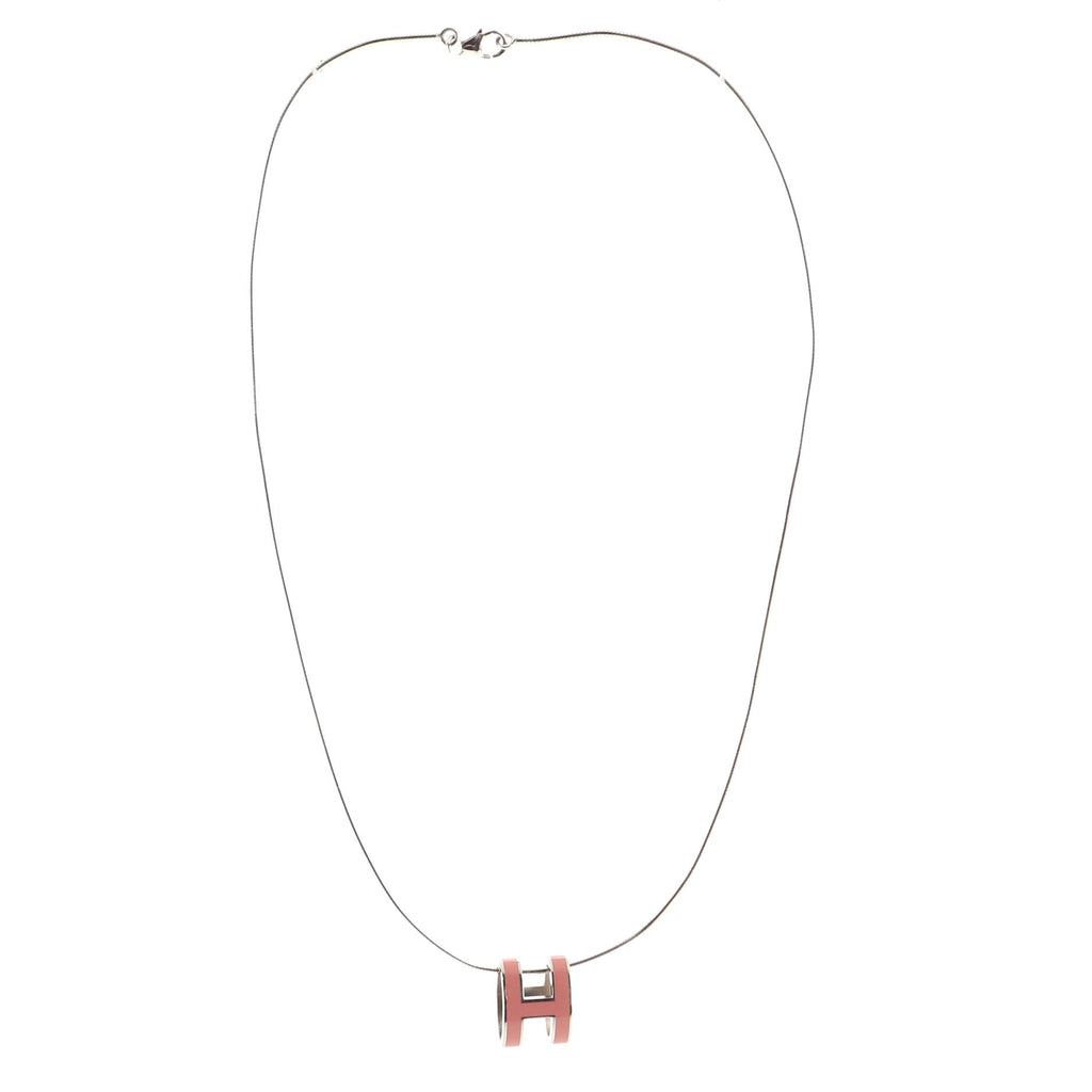 Pop H Pendant Cord Necklace Metal and Enamel