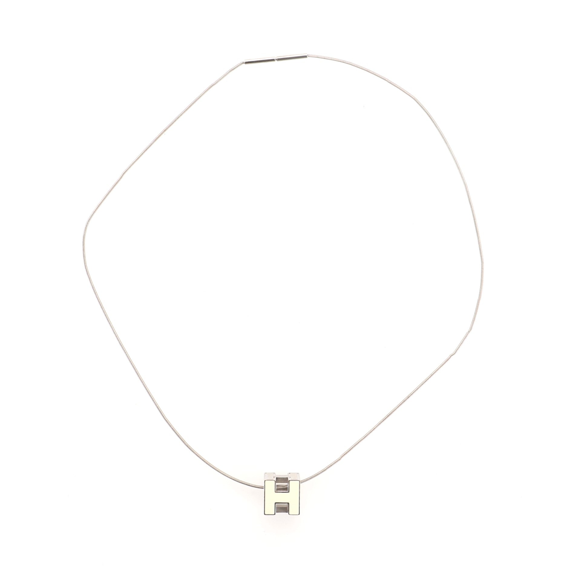 Pop H Cube Pendant Necklace Metal with Enamel