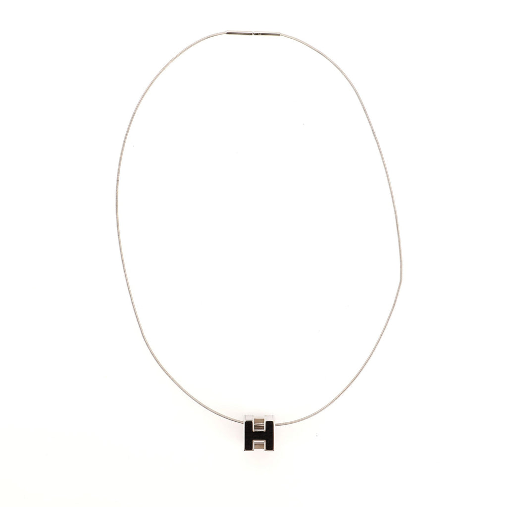 Pop H Cube Pendant Necklace Metal with Enamel
