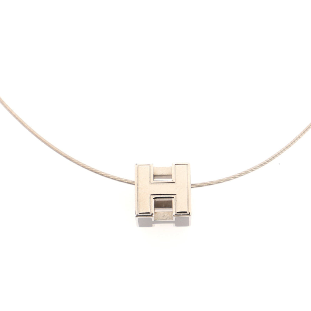 Pop H Cube Pendant Necklace Metal with Enamel