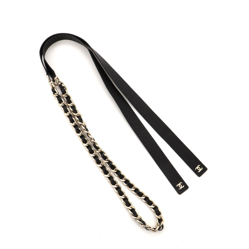 Bow Chain-Link Belt Lambskin and Metal 155