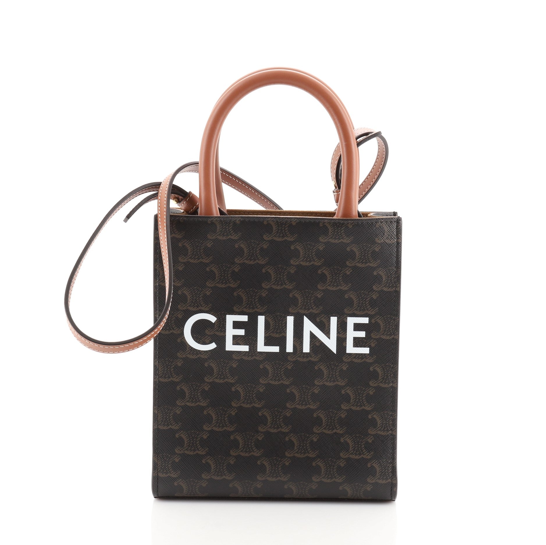 Vertical Cabas Tote Triomphe Coated Canvas Mini