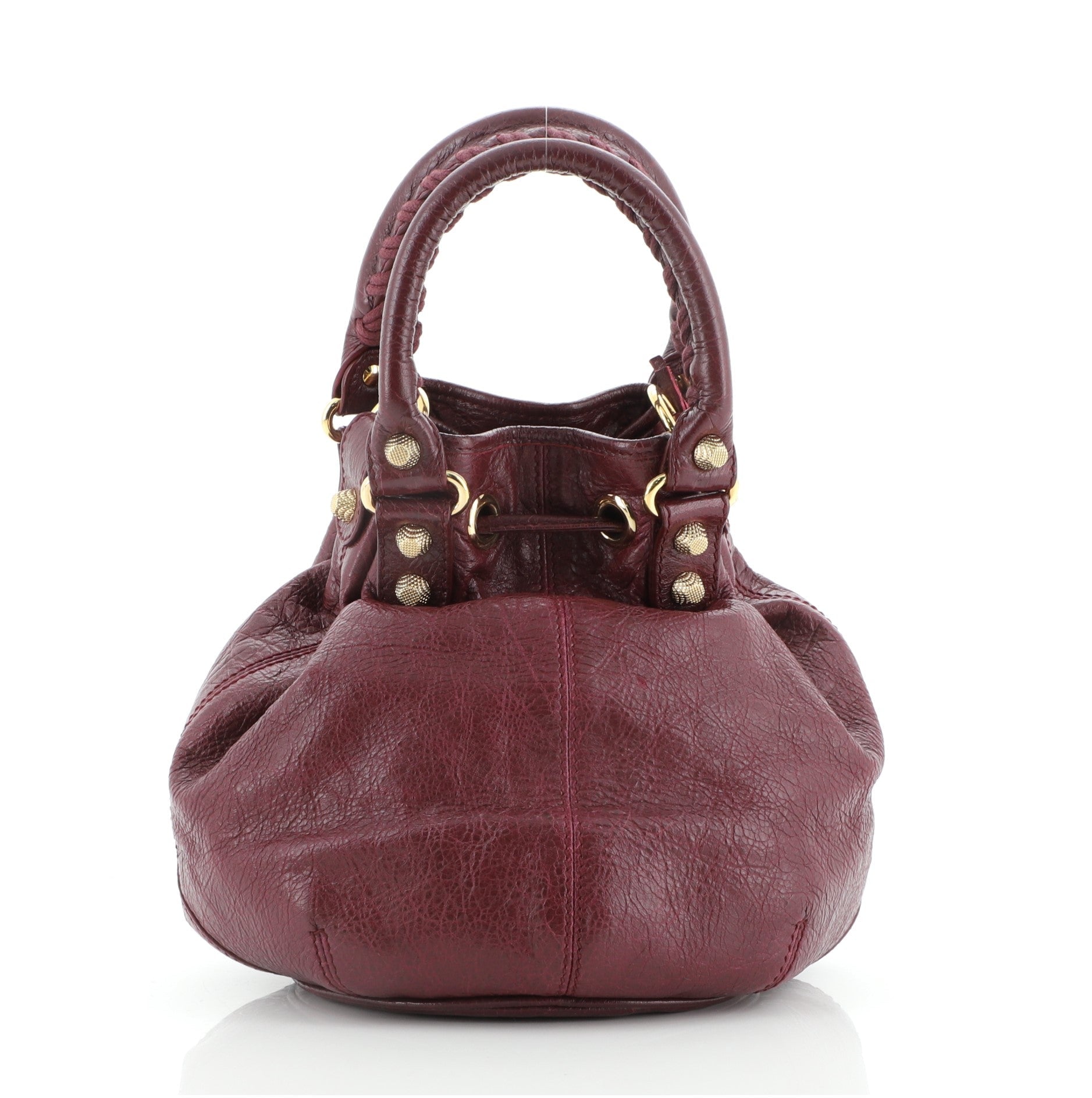 Pom Pon Giant Studs Bag Leather Mini